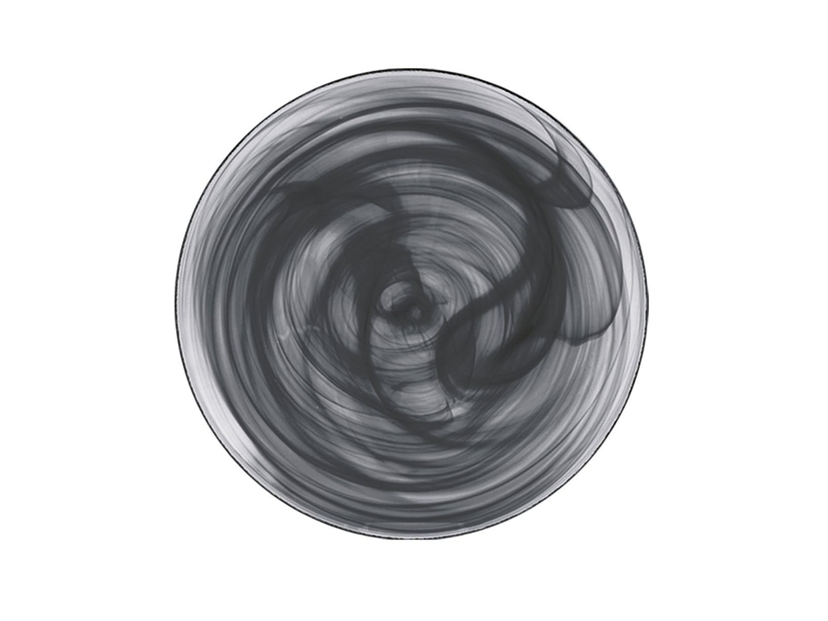 H&H Alabastro Set of 6 Dinner Plates, Glass 27.5 cm, Black, 28x28x2 cm, 6 Units