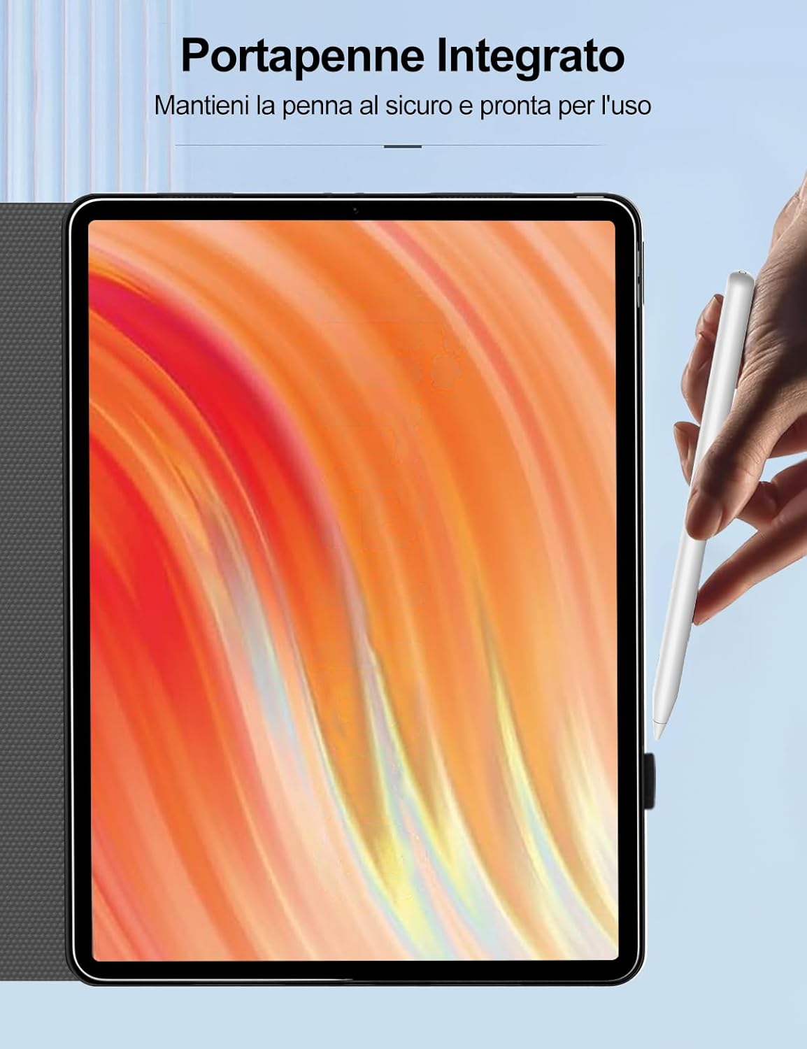 Italian Backlit Keyboard Case for Fire Kindle HD 10 10.1", Detachable Magnetic Bluetooth Keyboard, Compatible with Fire HD 10, Thin Slim Cover Design, With Pencil Slot, Black