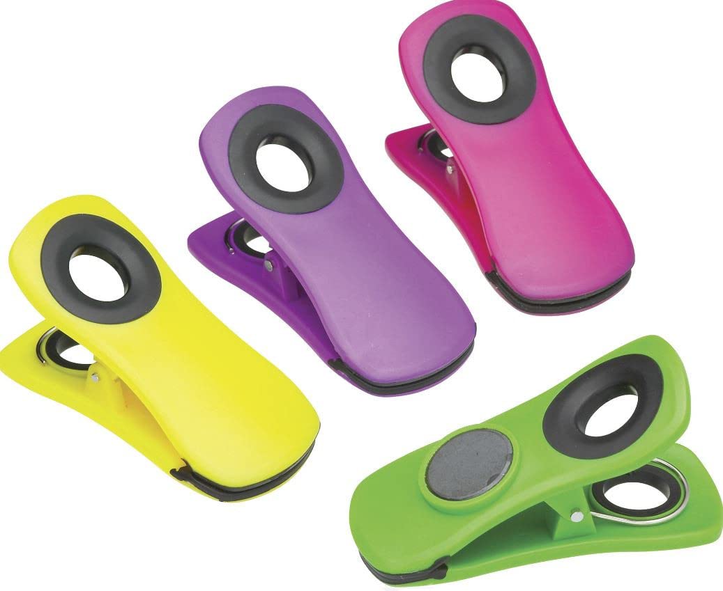 KitchenCraft Magnetic Sheet Clips Set of 4, Assorted Colors 1 Multi-Colour