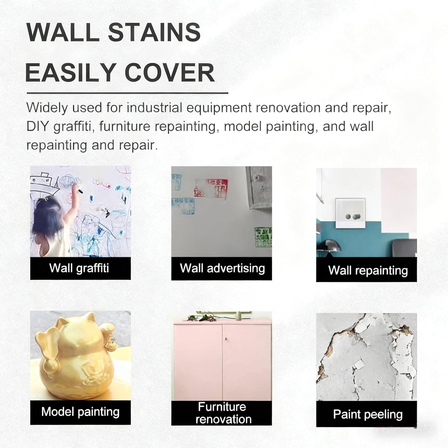 Kiuiom Color Fixing Spray, Glossy Acrylic Fixing Paint, Water-based Acrylic Spray for Canvas, Wood, Metal, Plastic, Glass, Wall, DIY, Non-toxic, Waterproof, White, 100 ml