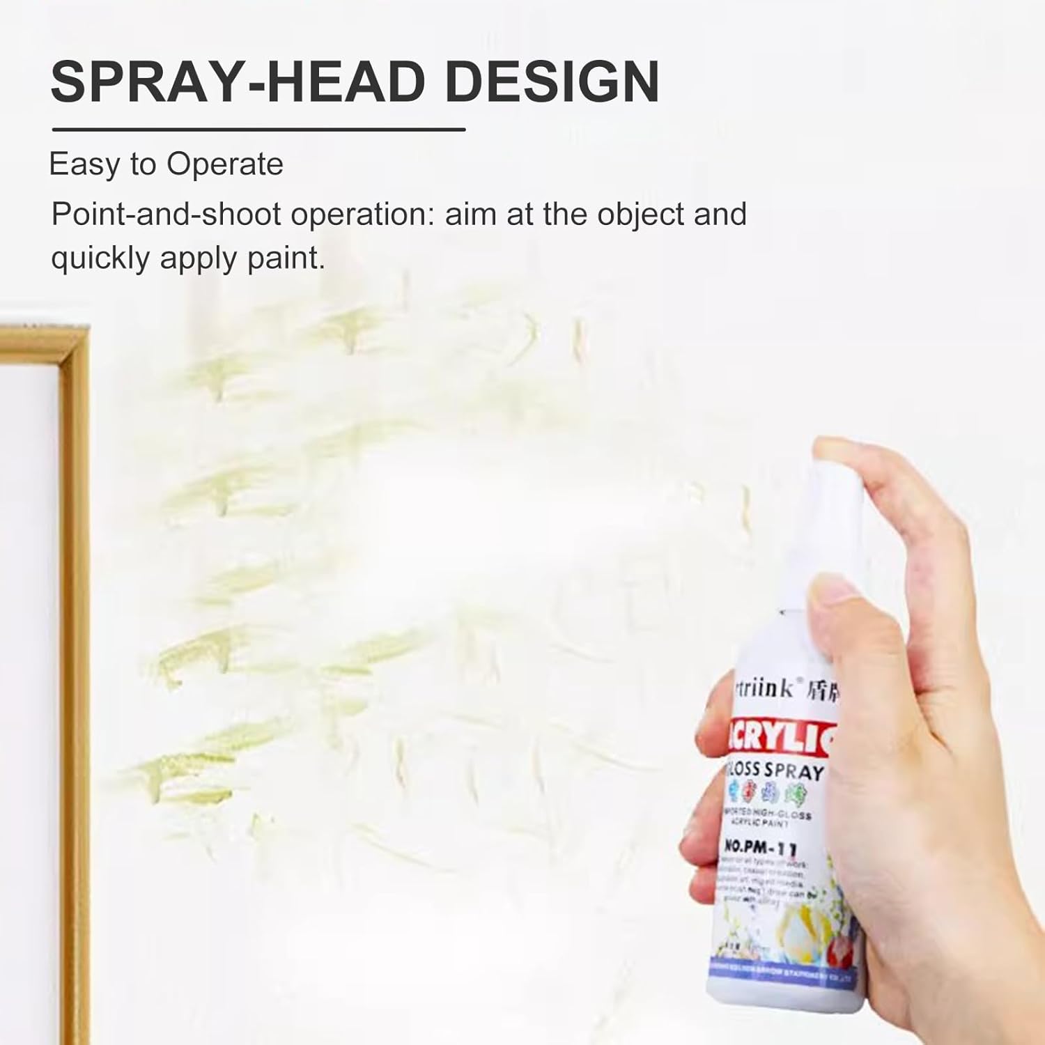 Kiuiom Color Fixing Spray, Glossy Acrylic Fixing Paint, Water-based Acrylic Spray for Canvas, Wood, Metal, Plastic, Glass, Wall, DIY, Non-toxic, Waterproof, White, 100 ml