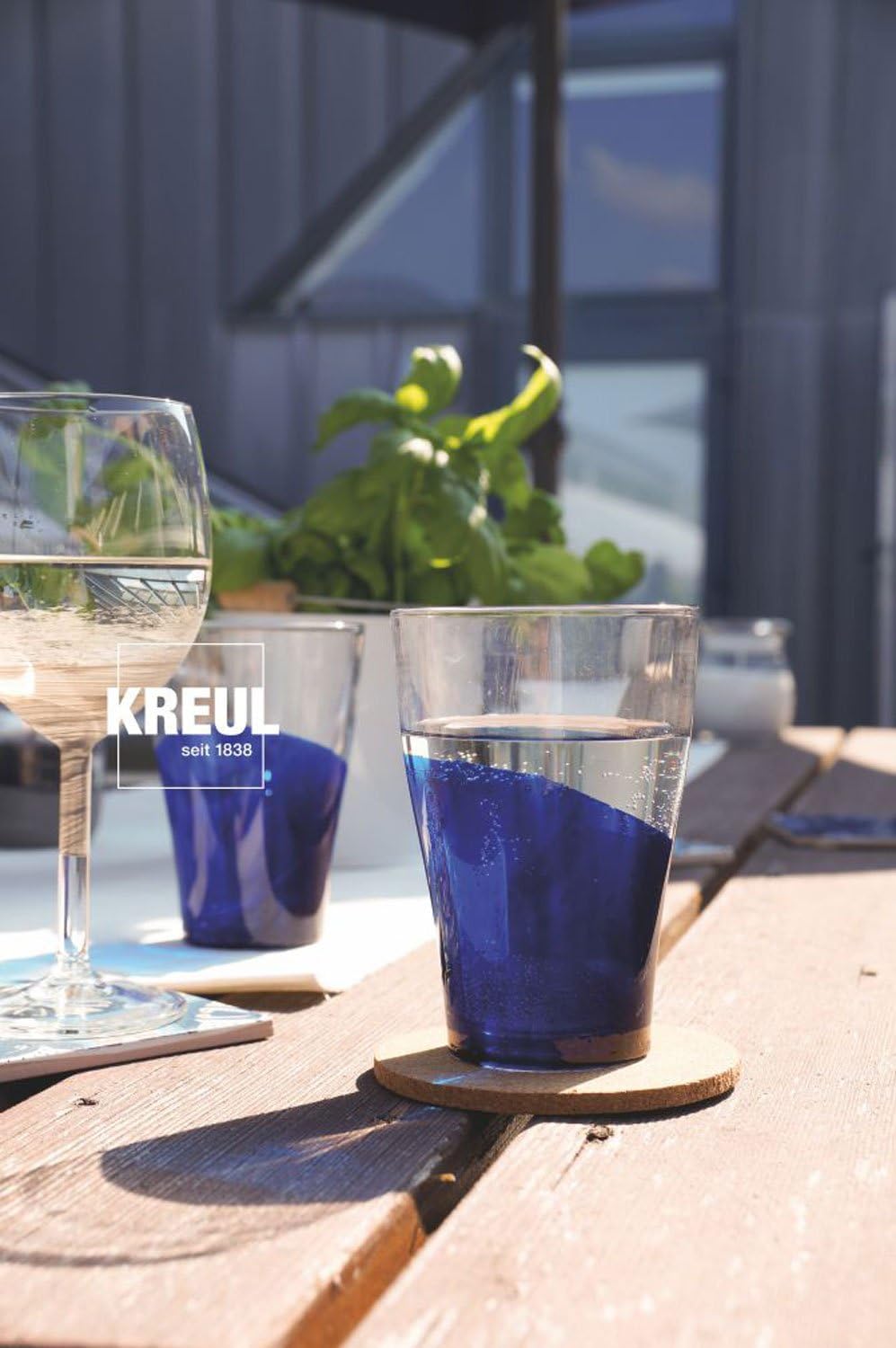 KREUL 16601 - Glass & Porcelain Clear Set of 6 20 ml glass and porcelain clear paint jars with 1 brush Water-based paint (yellow, orange, red, blue, green and brown)