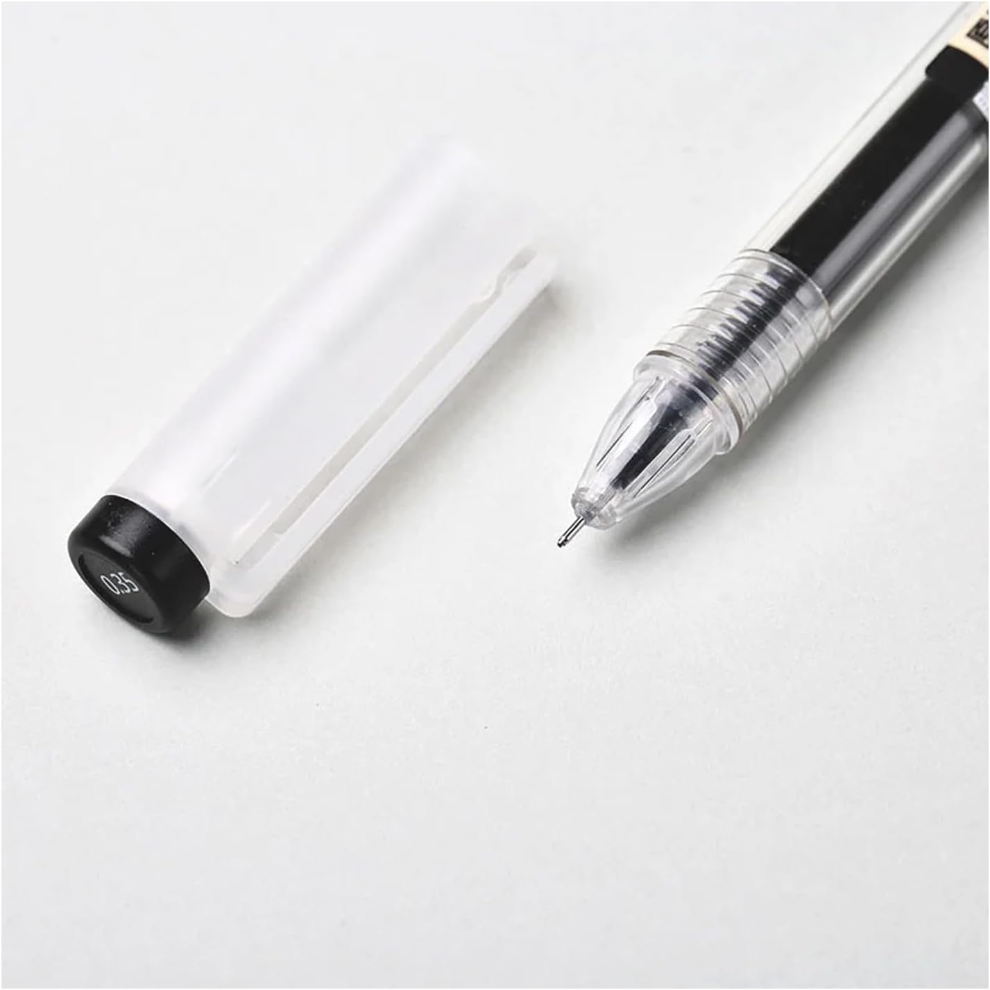 Liquid Ink Ballpoint Pens, Ballpoint Pens, Gel Ink, Quick Drying, Extra Fine, Japanese Style, 0.38mm Tip, for Office, School, Set of 12, Black