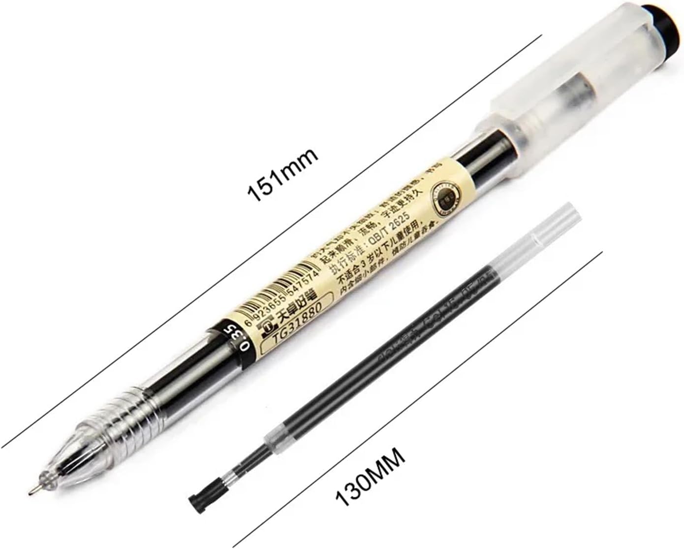 Liquid Ink Ballpoint Pens, Ballpoint Pens, Gel Ink, Quick Drying, Extra Fine, Japanese Style, 0.38mm Tip, for Office, School, Set of 12, Black