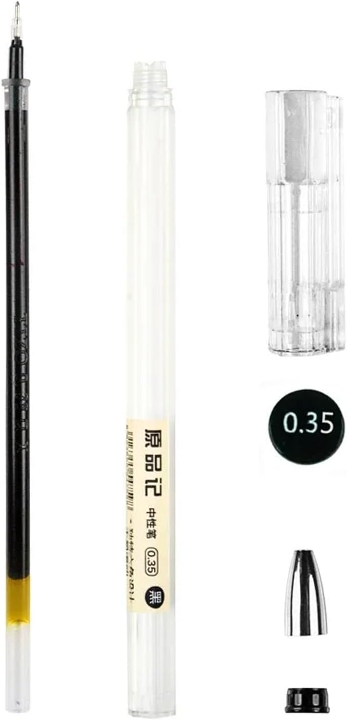 Liquid Ink Ballpoint Pens, Ballpoint Pens, Gel Ink, Quick Drying, Extra Fine, Japanese Style, 0.38mm Tip, for Office, School, Set of 12, Black