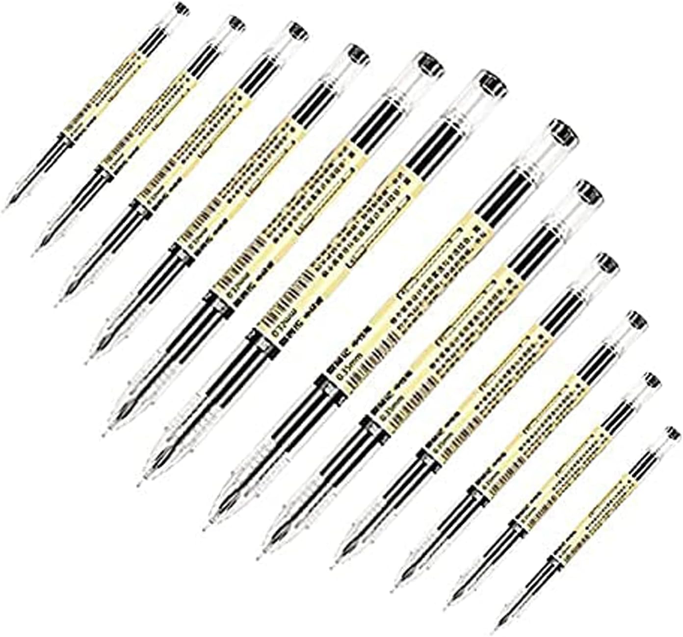 Liquid Ink Ballpoint Pens, Ballpoint Pens, Gel Ink, Quick Drying, Extra Fine, Japanese Style, 0.38mm Tip, for Office, School, Set of 12, Black