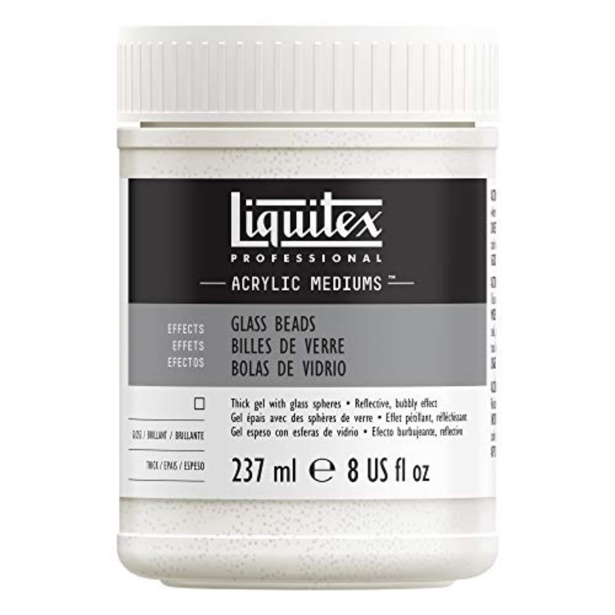 Liquitex Glass Beads Acrylic Texture Gel-8Oz, Glass Beads 237ml, 6 x 6 x 14 cm; 350 grams 237 ml (Pack of 1) 237 ml (Pack of 1)
