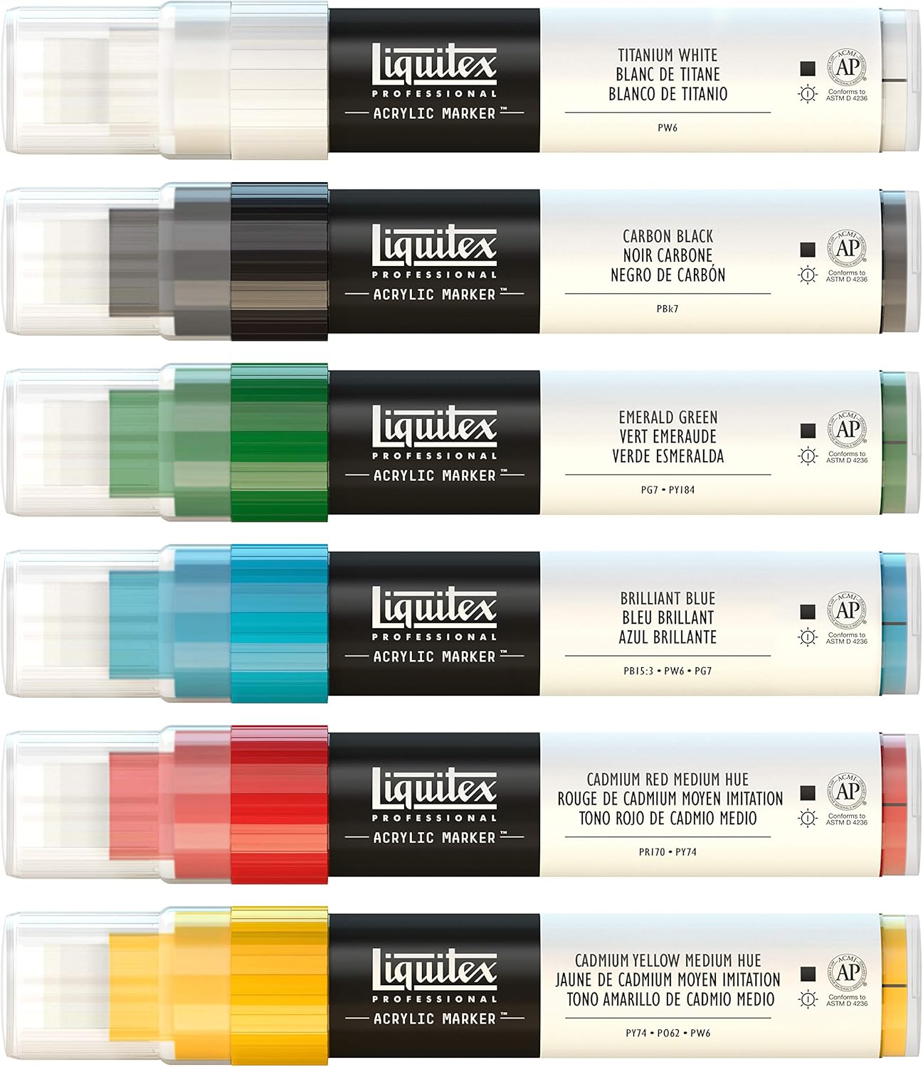 Liquitex Paint Marker 6 Breit Wide Tip Markers 1 unit (Pack of 6)