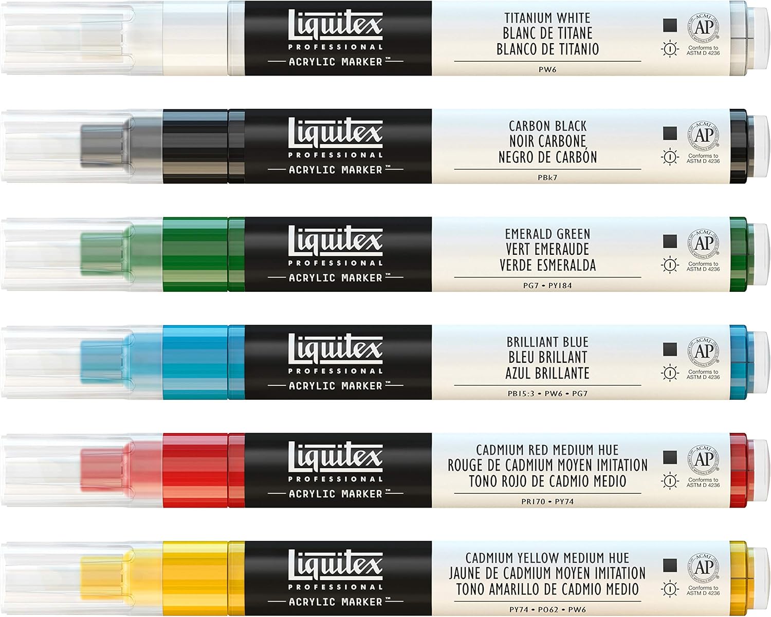 Liquitex Paint Marker 6 Fine Tip Markers grey. 1 unit (Pack of 6)