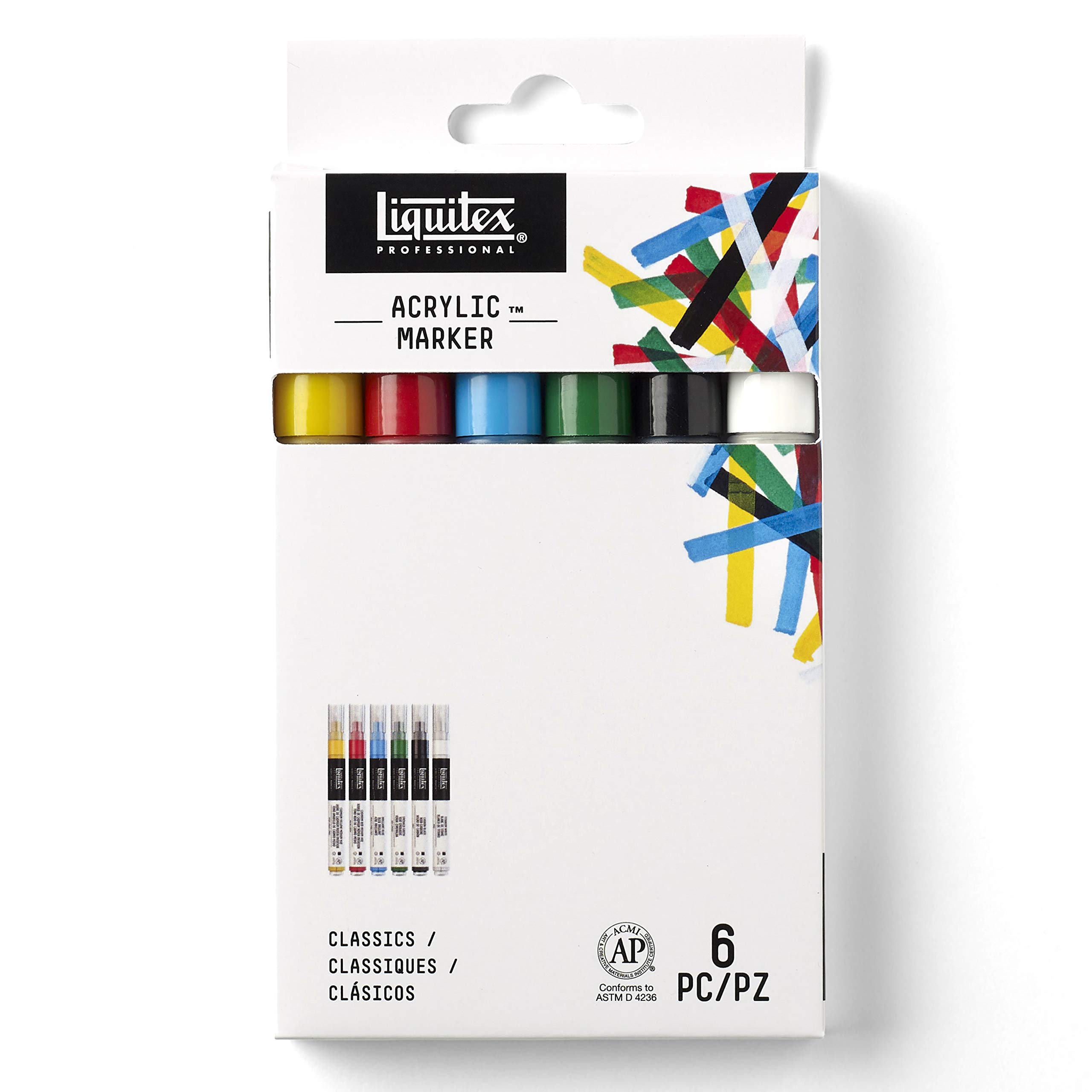 Liquitex Paint Marker 6 Fine Tip Markers grey. 1 unit (Pack of 6)