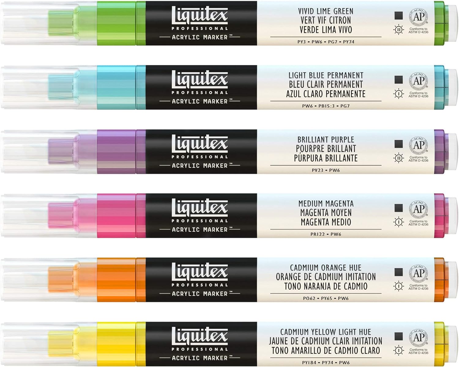 Liquitex Paint Marker 6 Fine Tip Markers in Bright Colors