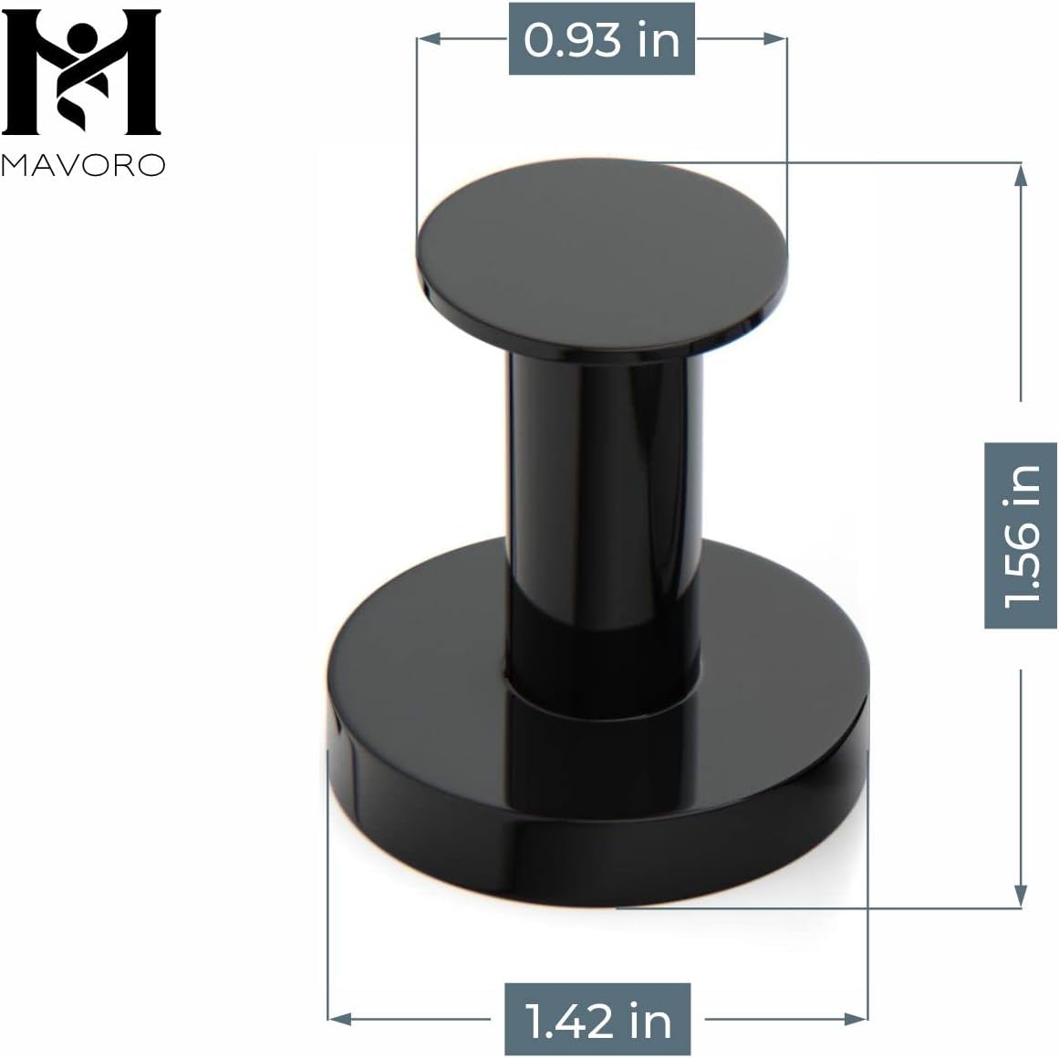 Mavoro Powerful Magnets for Hanging Jackets and Bags | Set of 2 Sturdy Magnetic Clothes Hangers | Neodymium 52 and Rare Earth Magnets | Powerful Magnets for Fridges, Cabinets (Black set of 2)