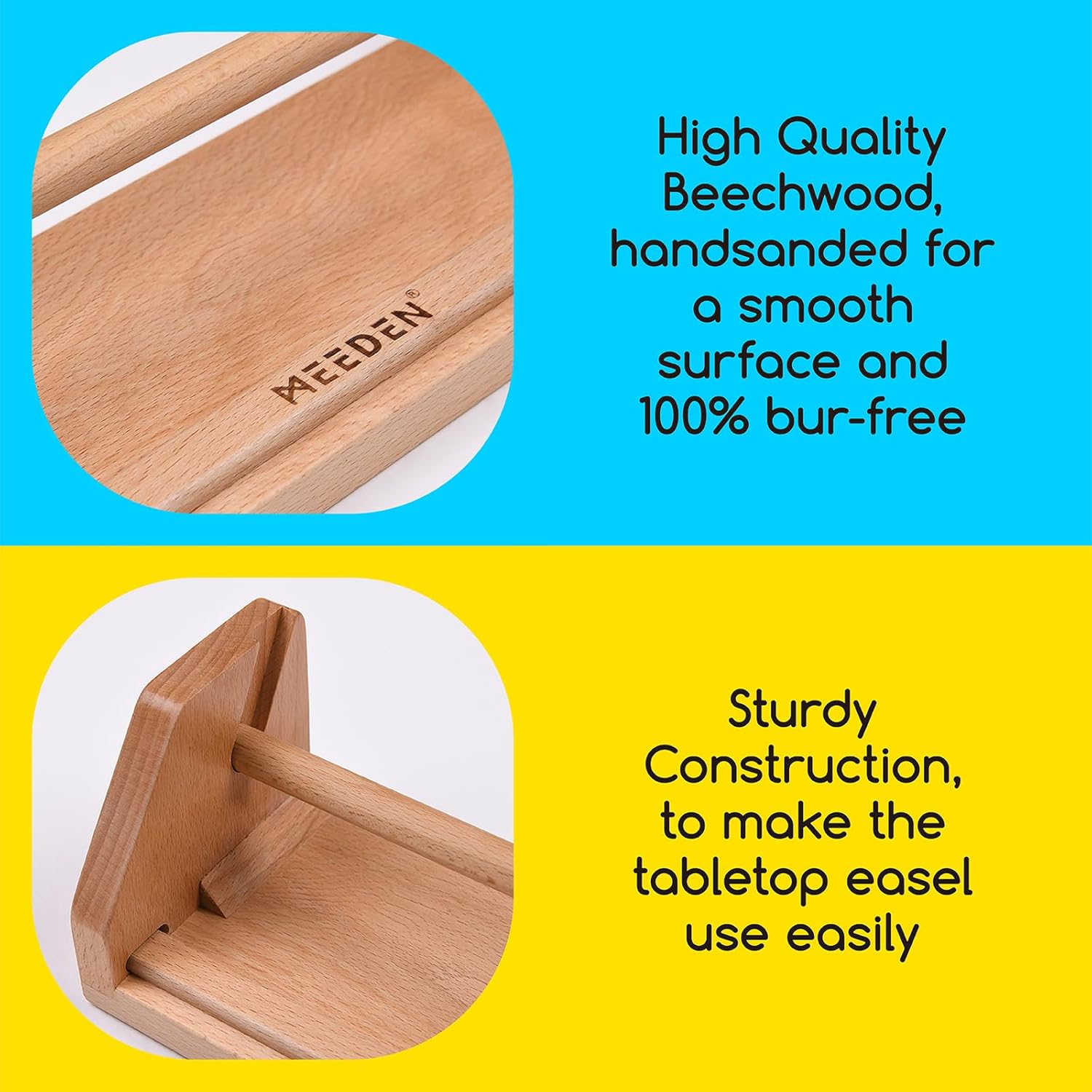 MEEDEN Tabletop Paper Dispenser - Beech Wood Children's Easel with Paper Rolls (30.5cm x 2000cm) - Portable Children's Easel for Drawing