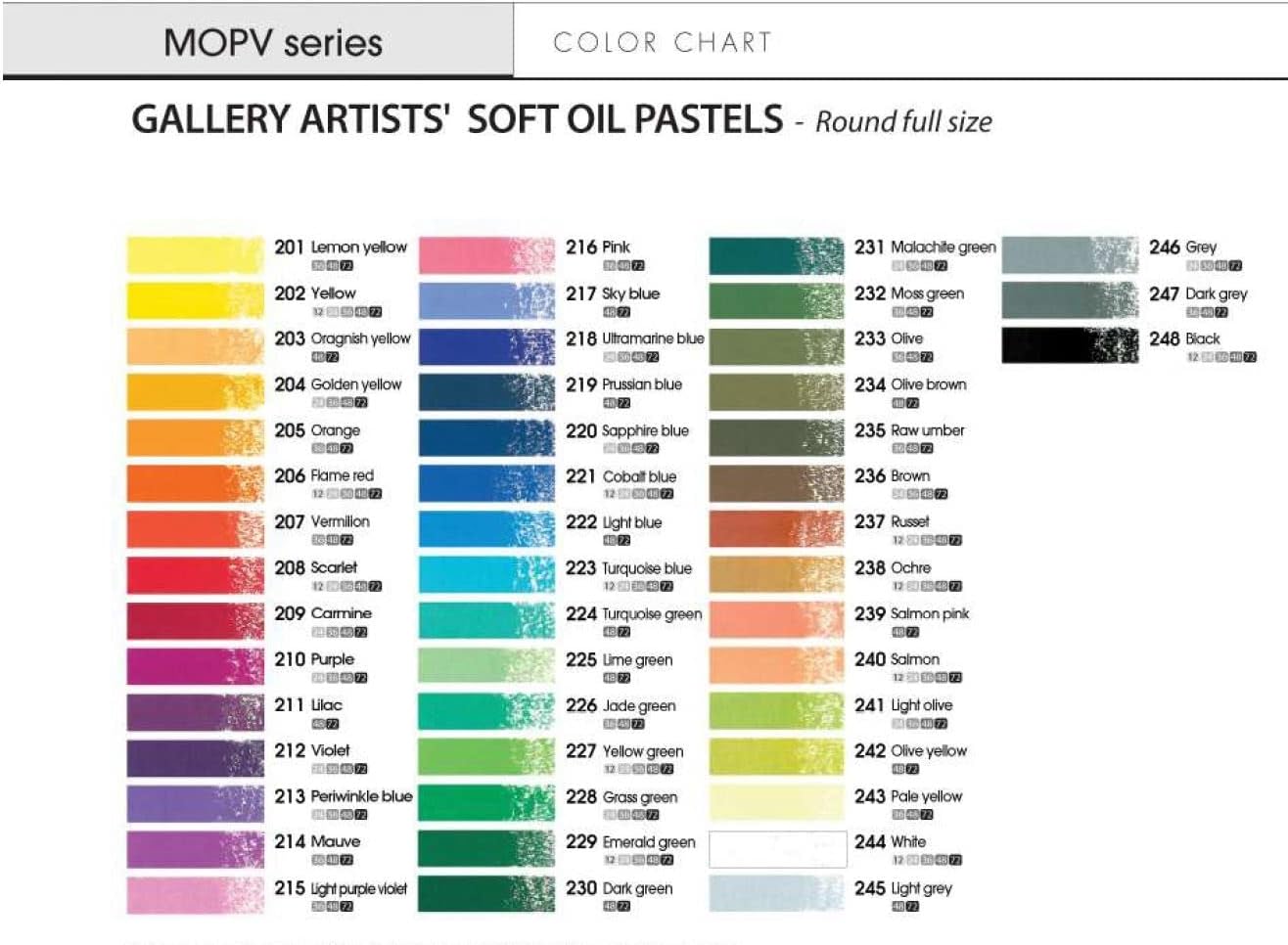 Mungyo Gallery Set of 48 Soft Oil Pastels, Assorted Colors