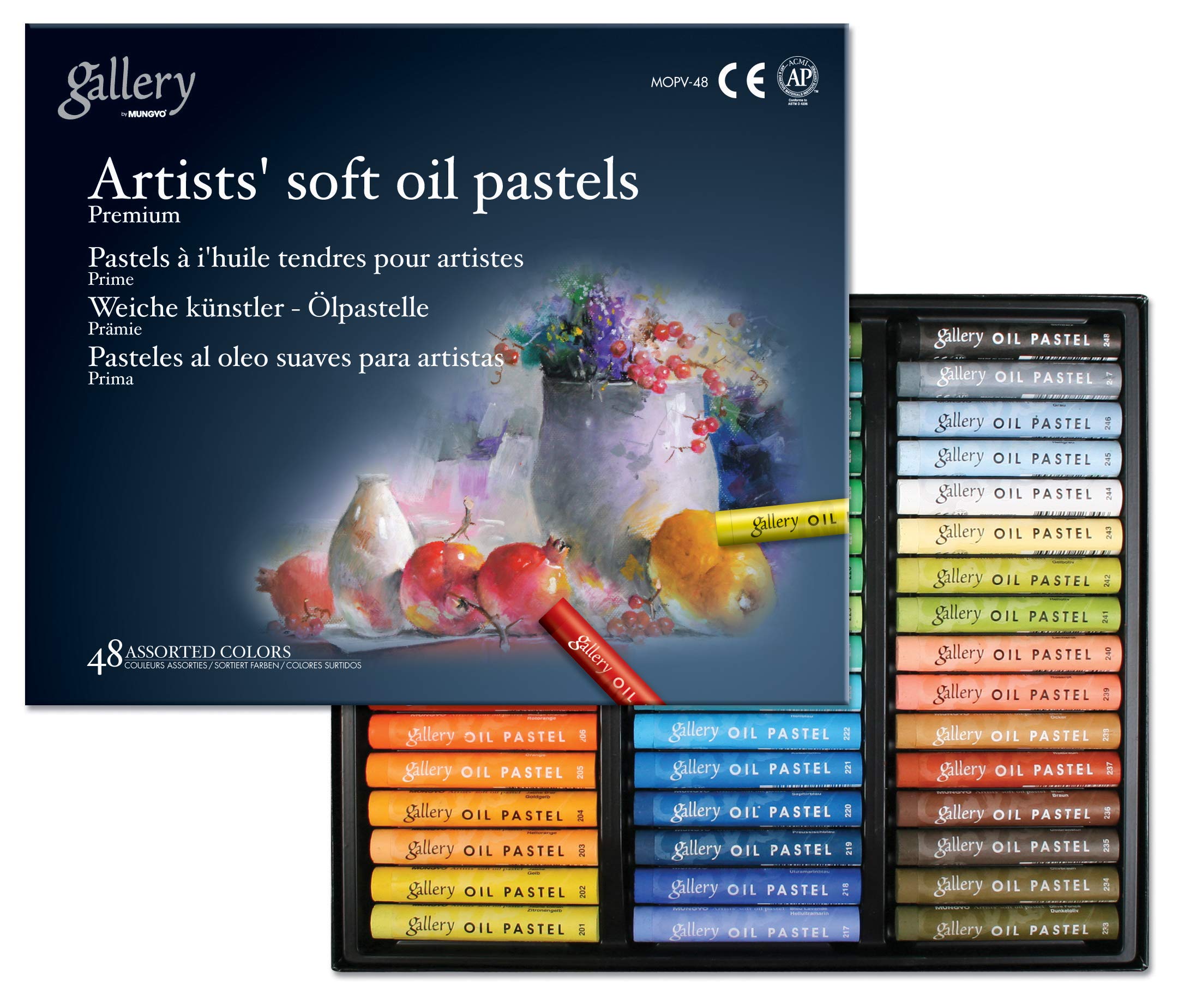 Mungyo Gallery Set of 48 Soft Oil Pastels, Assorted Colors
