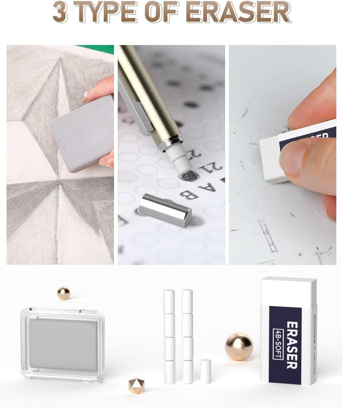 Nicpro 35 Pieces Artistic Mechanical Pencils, 3 Metal Pencils 0.5 and 0.7 and 0.9 mm & 3 Pieces Mechanical Pencils 2mm (6B 4B 2B HB 2H 4H Colors) with 20 Lead Refill Tubes for Drawing Writing Sketching Black 0.5 0.7 0.9 2 mm