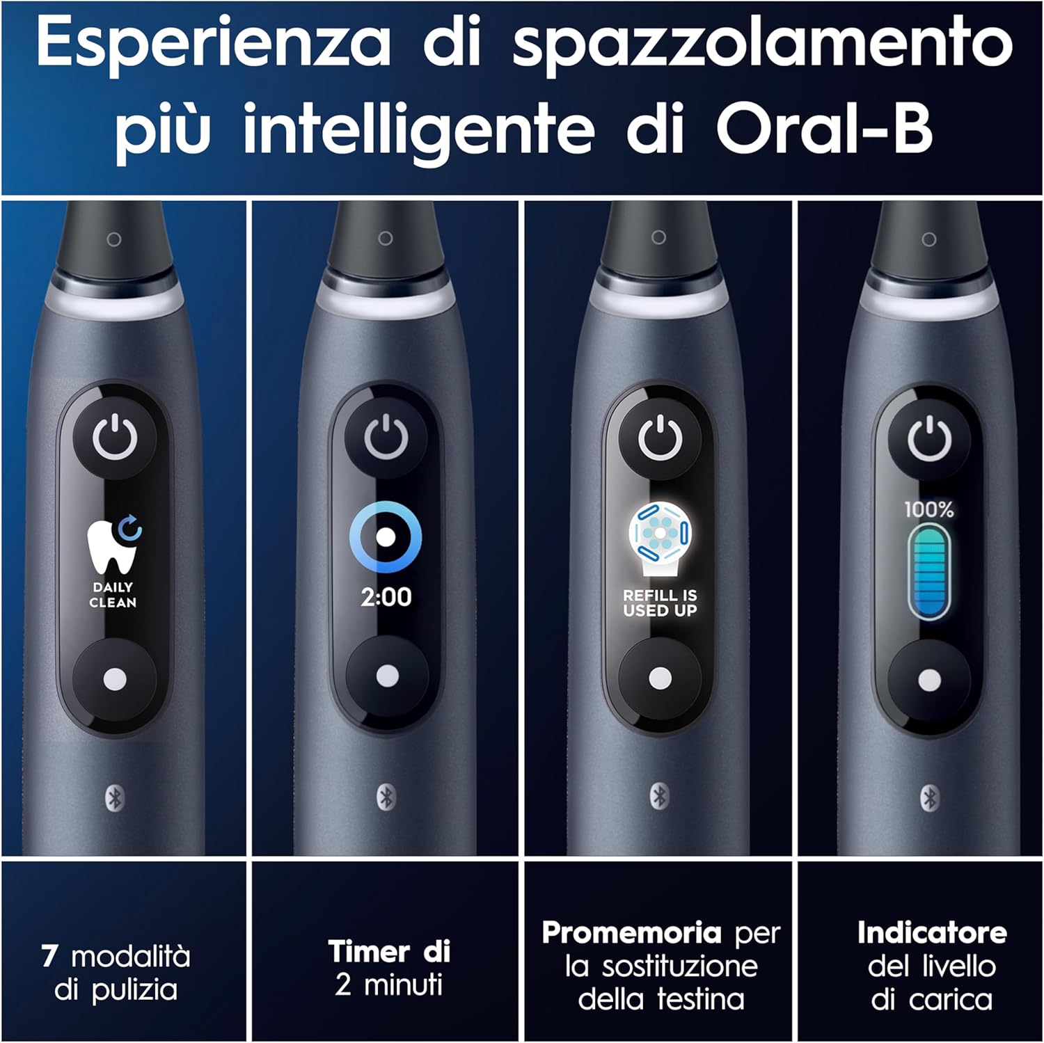 Oral-B Rechargeable Electric Toothbrush iO 9 Black Limited Edition, 1 Oral B Electric Toothbrush, 1 Replacement Head, Travel Case, Magnetic Case New version