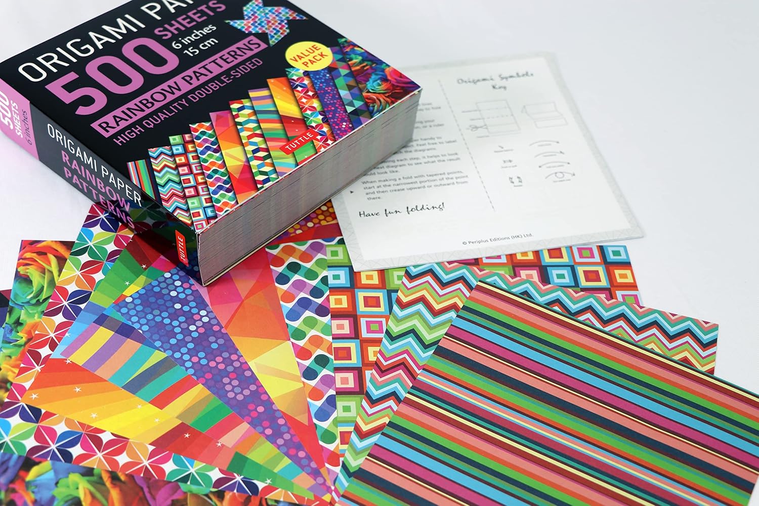 Origami Paper 500 Sheets Rainbow Patterns 6 inches - 15 cm: Tuttle Origami Paper: High-Quality Double-Sided Origami Sheets Printed With 12 Different Designs (Instructions for 6 Projects Included)