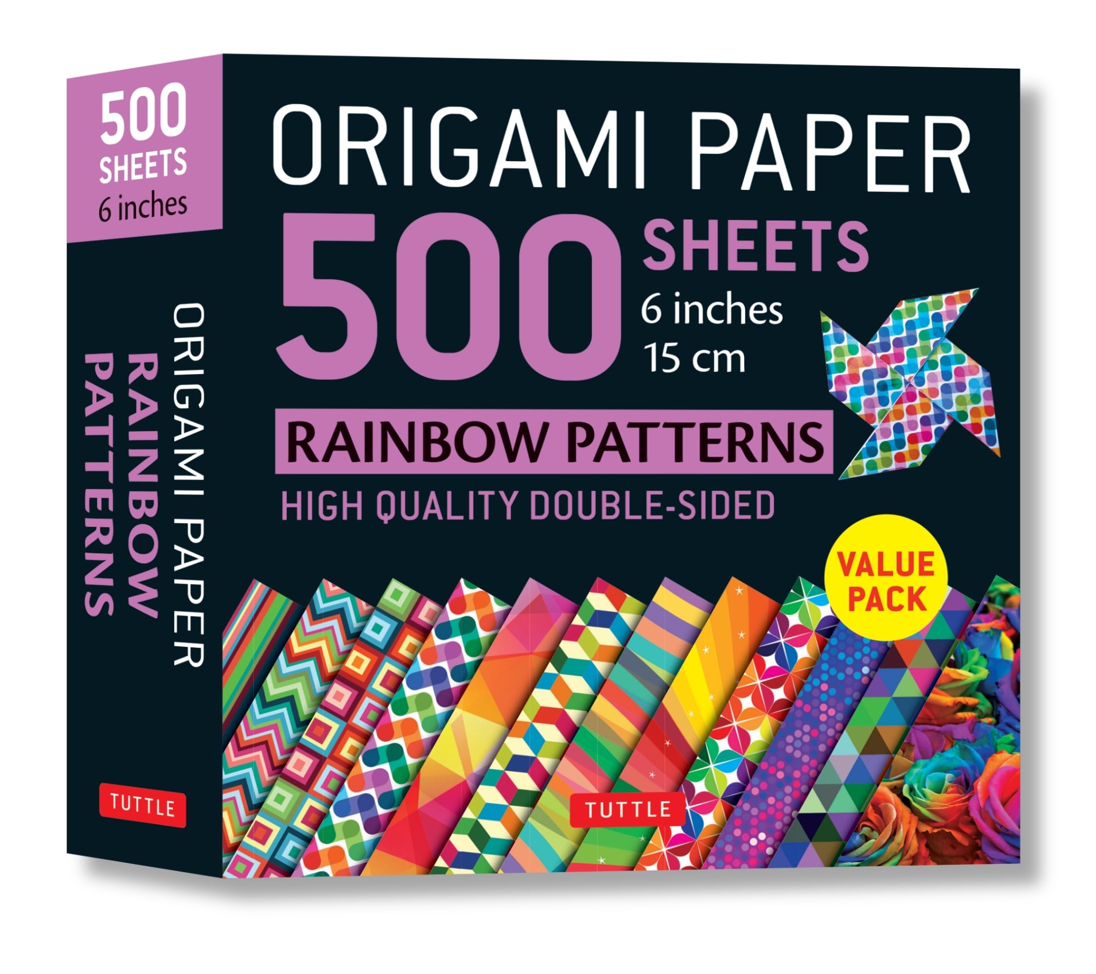 Origami Paper 500 Sheets Rainbow Patterns 6 inches - 15 cm: Tuttle Origami Paper: High-Quality Double-Sided Origami Sheets Printed With 12 Different Designs (Instructions for 6 Projects Included)