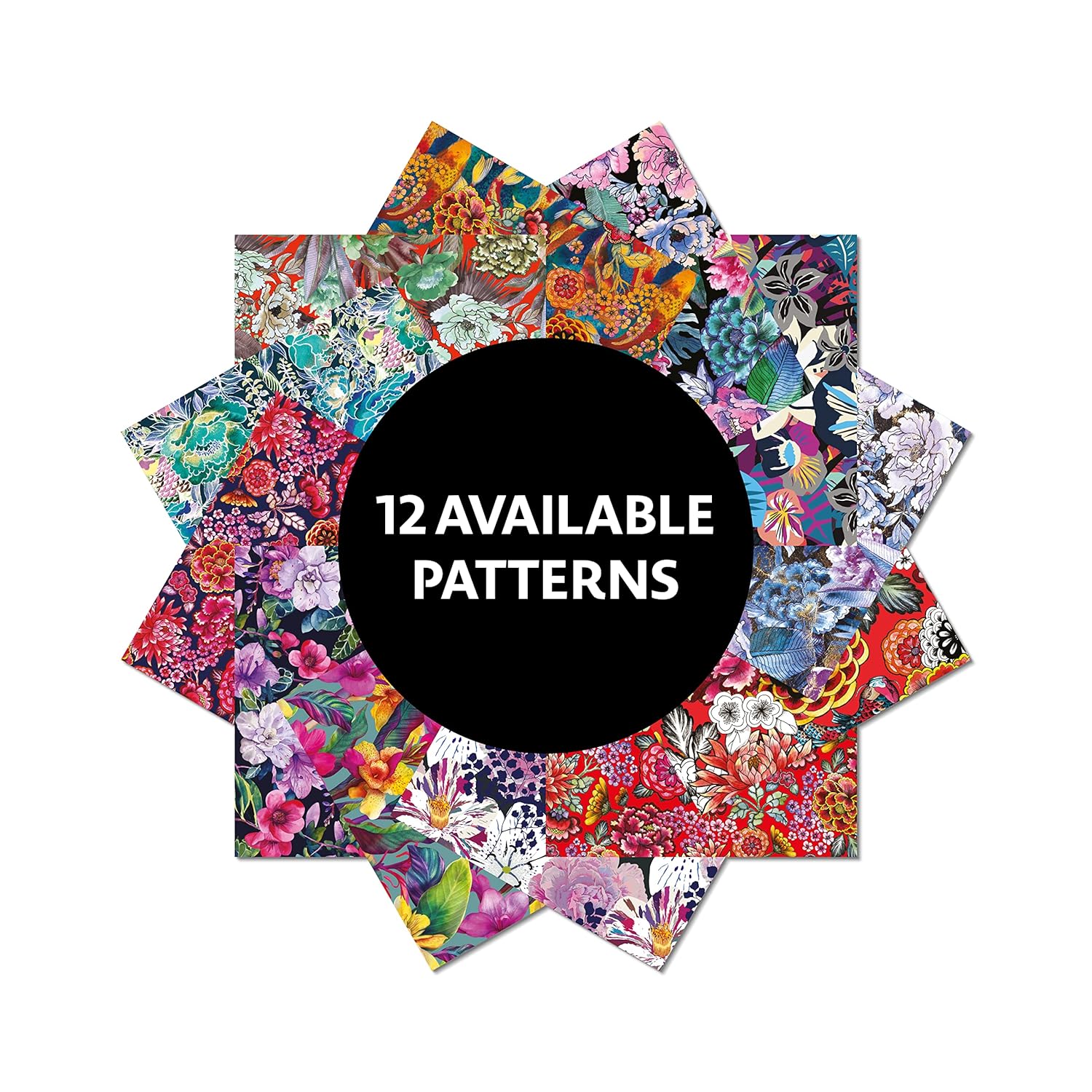 Origami Paper Bright Flowers: Double-sided Origami Sheets With 12 Punchy Floral Designs (Instructions for 5 Projects Included)