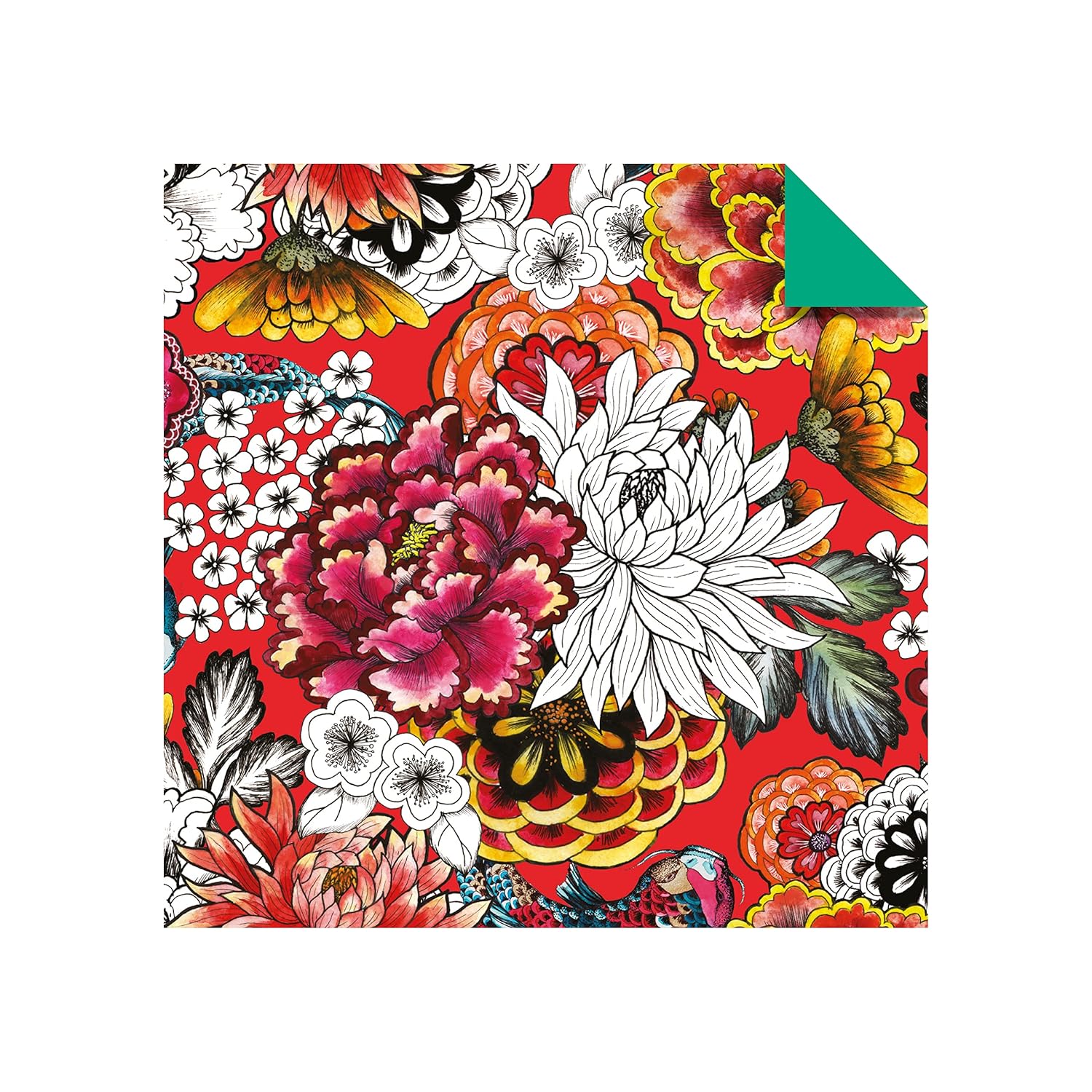 Origami Paper Bright Flowers: Double-sided Origami Sheets With 12 Punchy Floral Designs (Instructions for 5 Projects Included)
