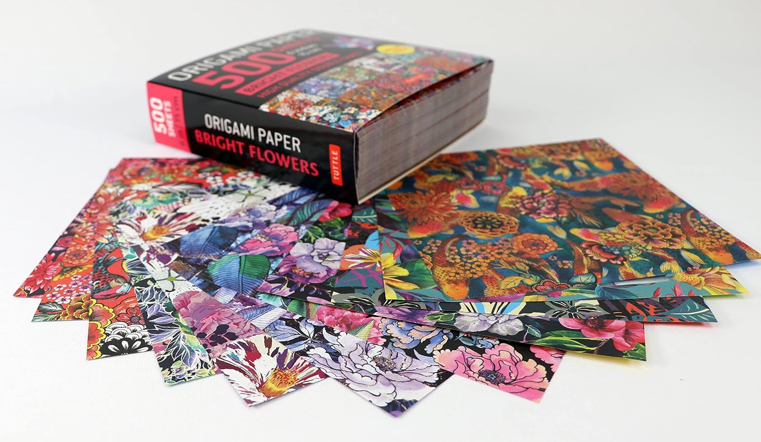 Origami Paper Bright Flowers: Double-sided Origami Sheets With 12 Punchy Floral Designs (Instructions for 5 Projects Included)