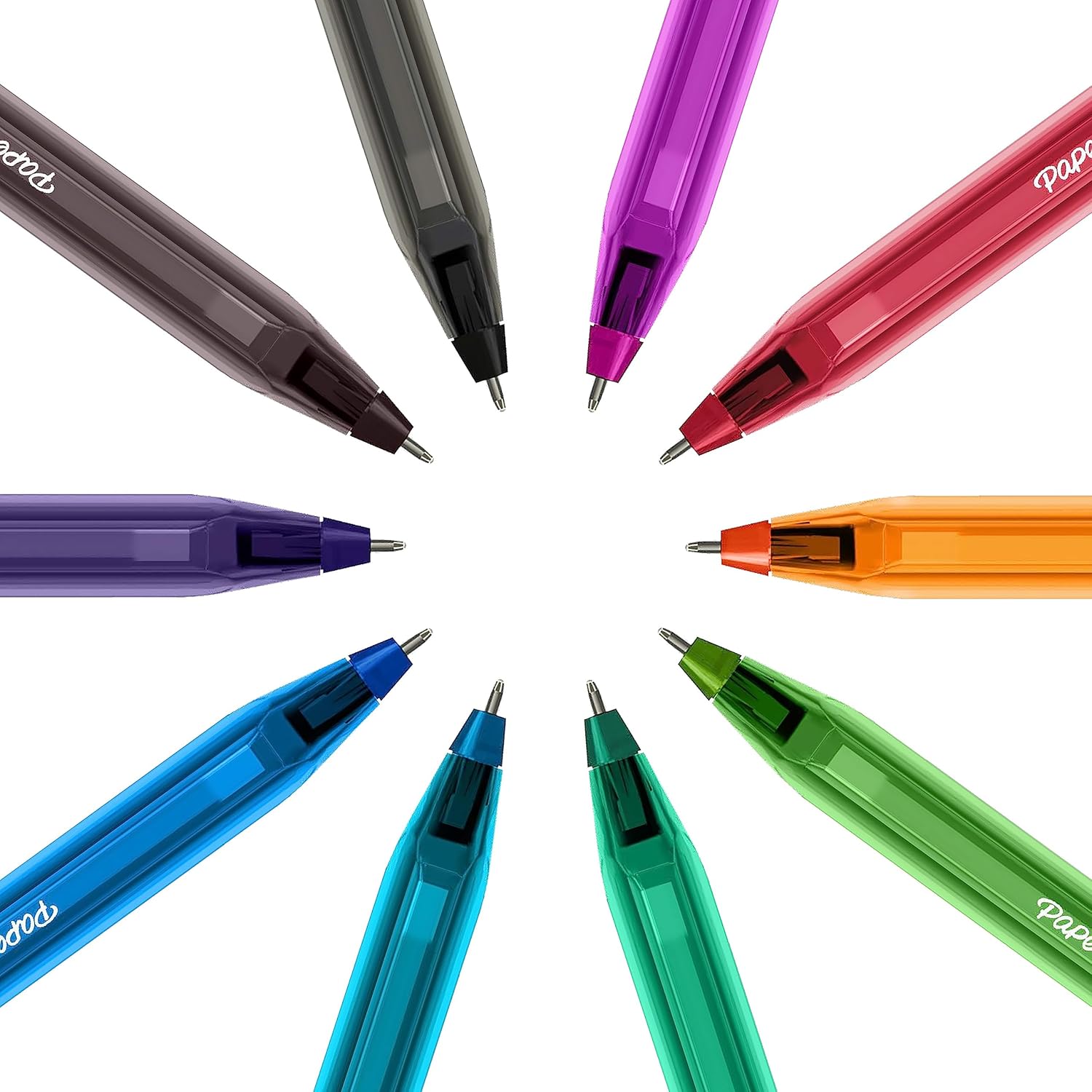 Paper Mate InkJoy - Set of 12 Cap Ballpoint Pens, 1.0 mm Medium Tip, Assorted Colors