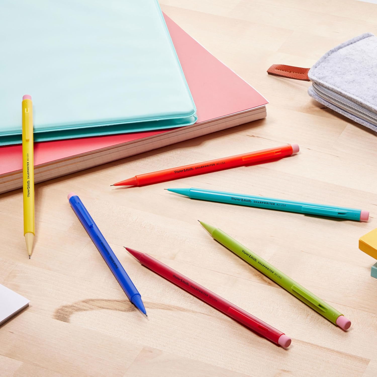 Paper Mate Non-Stop mechanical pencil | 0.7mm | HB no. 2 | assorted neon colors | pack of 4 4 units (Pack of 1) Assorted
