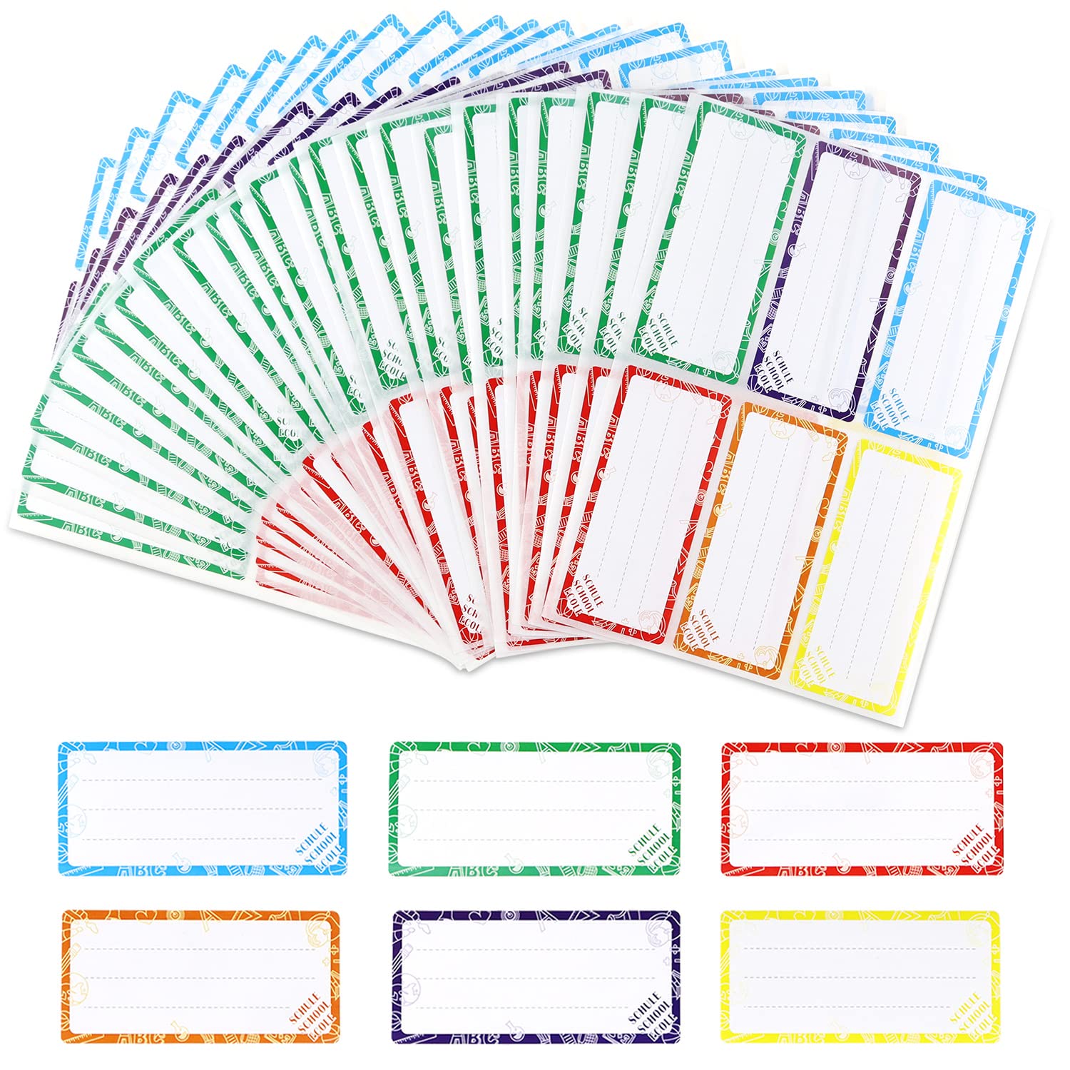 Personalized Adhesive Labels for Writing Colorful Self-adhesive Name Labels School Adhesive Labels Books Stickers for Documents Notebooks Glass Jars 150 Pieces (Schoolydoo)