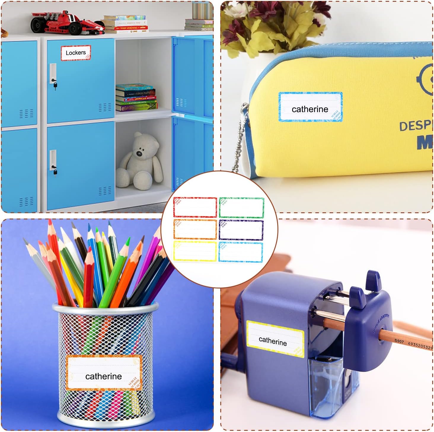 Personalized Adhesive Labels for Writing Colorful Self-adhesive Name Labels School Adhesive Labels Books Stickers for Documents Notebooks Glass Jars 150 Pieces (Schoolydoo)