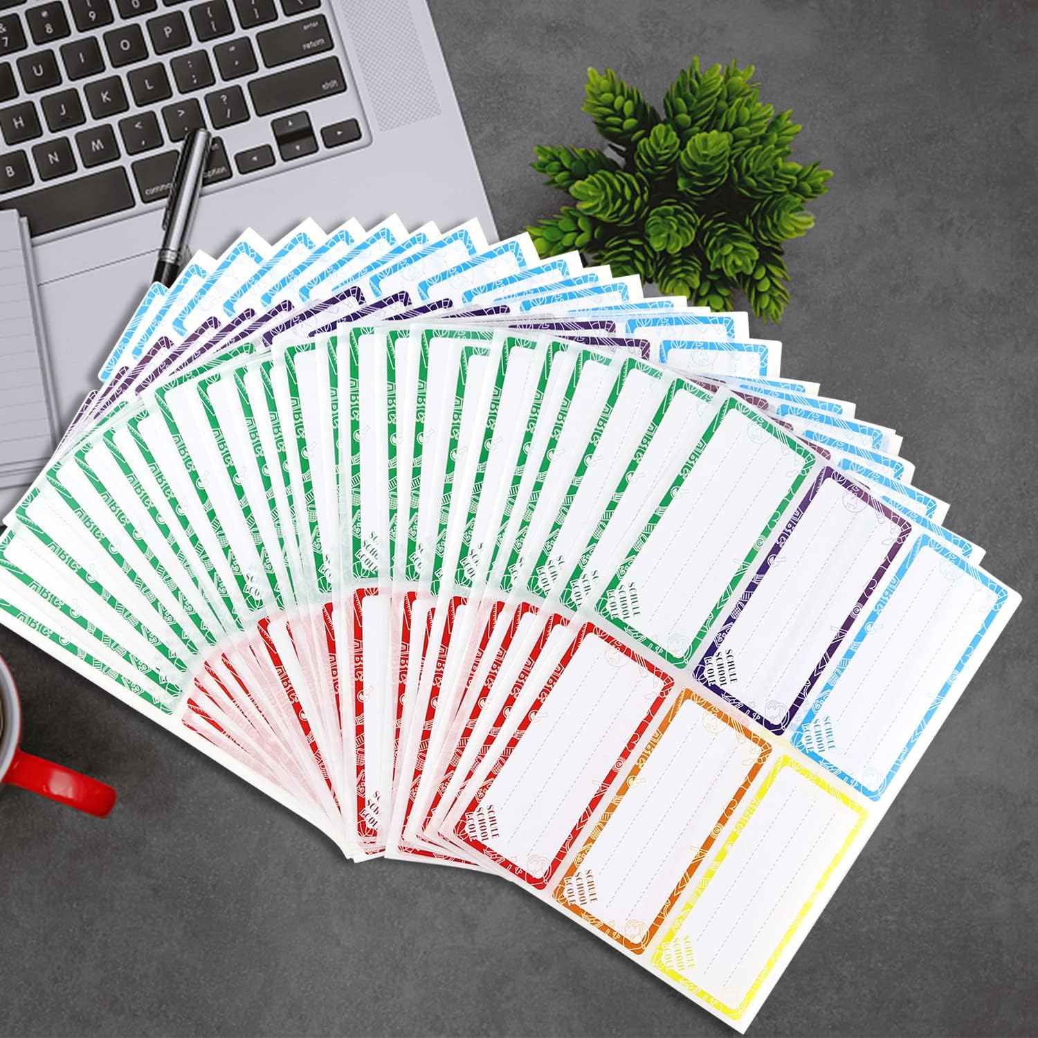 Personalized Adhesive Labels for Writing Colorful Self-adhesive Name Labels School Adhesive Labels Books Stickers for Documents Notebooks Glass Jars 150 Pieces (Schoolydoo)