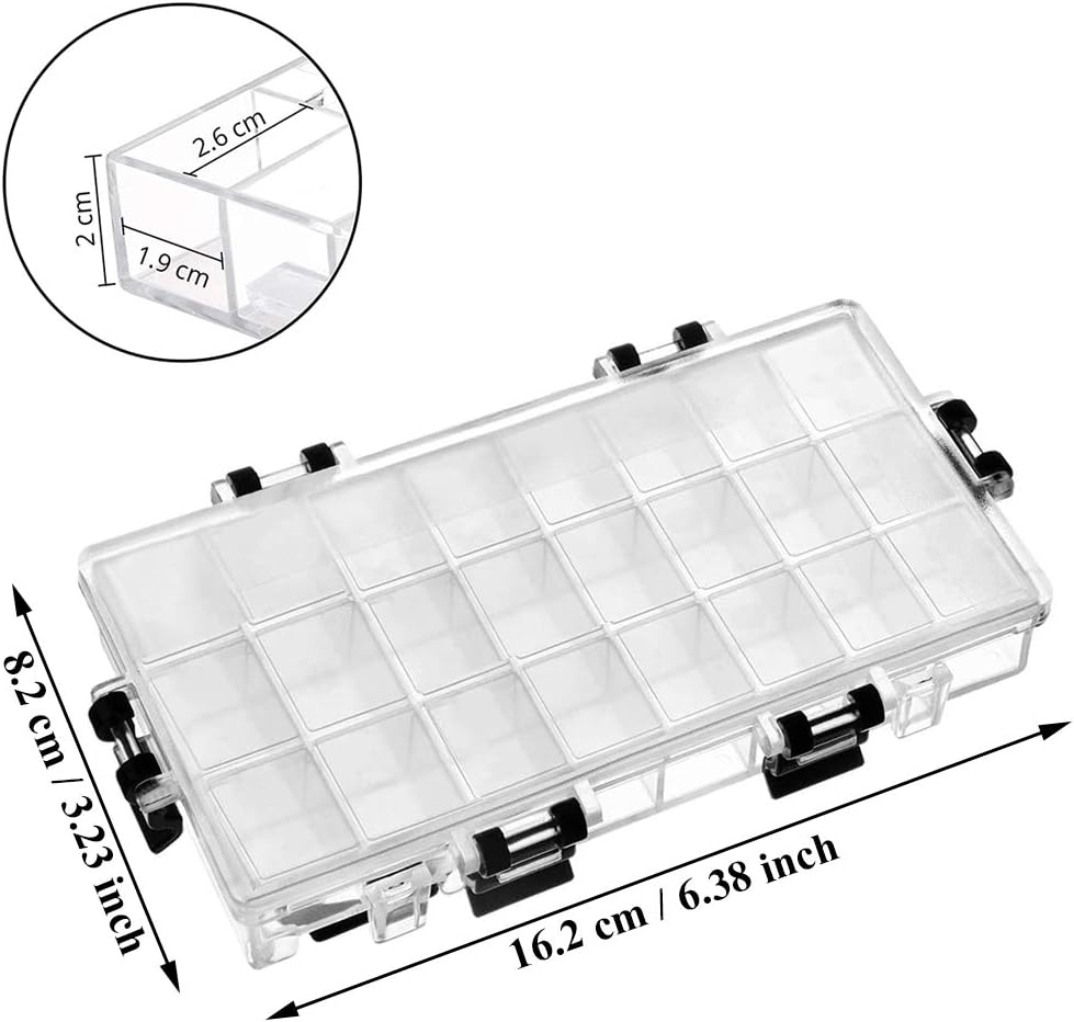 Plastic Watercolor Box, Plastic Watercolor Container, ABS Plastic Collapsible Leak Proof Watercolor Palette 24-Grids for Watercolor, Tempera, Oil Painting