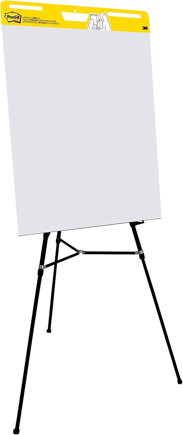 Post-it Super Sticky Meeting Charts, Convenience package, 6 pads, 30 sheets per pad, 635 mm x 762 mm, White Color, for Brainstorming Anywhere and Making All Ideas Visible 6 Pieces