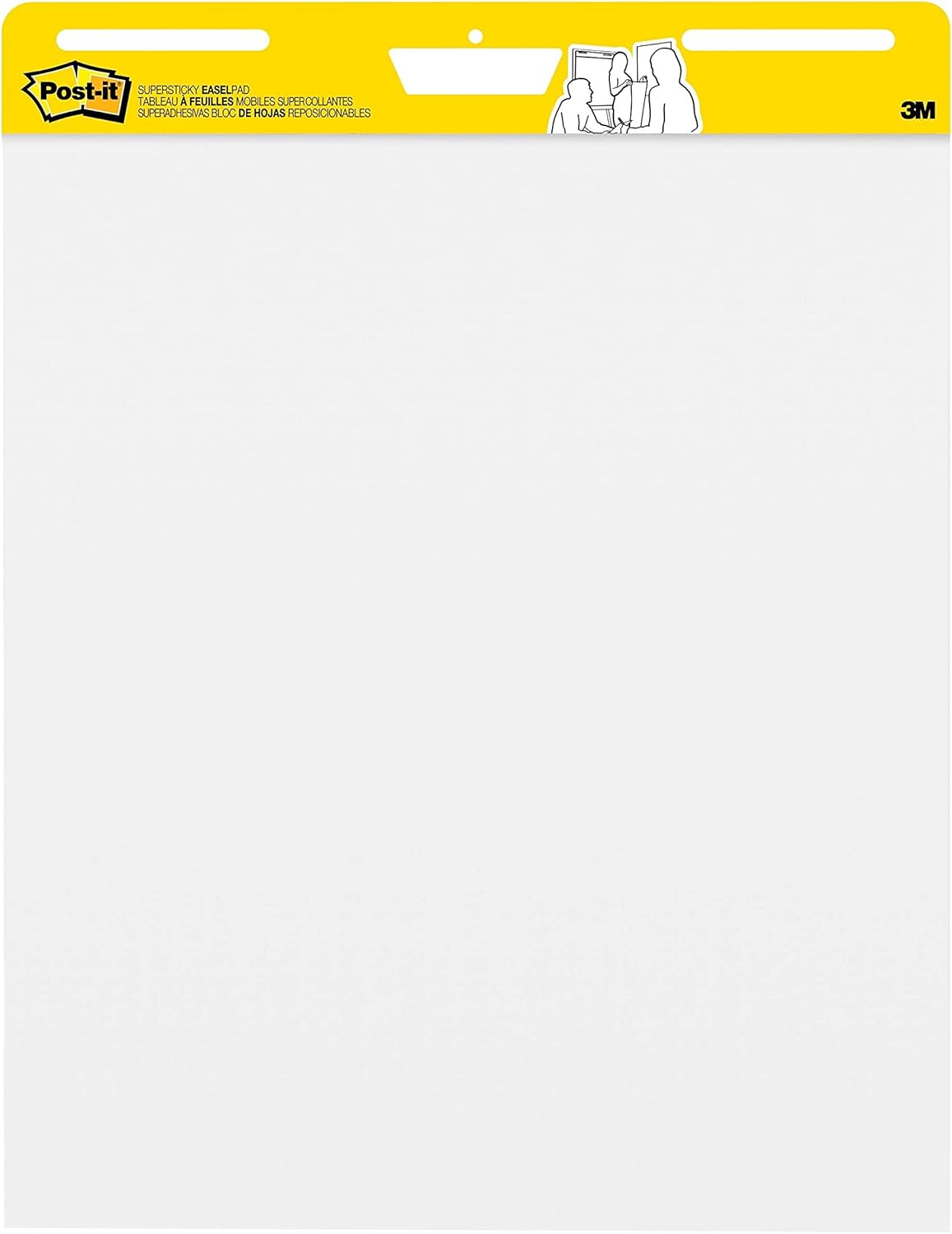 Post-it Super Sticky Meeting Charts, Convenience package, 6 pads, 30 sheets per pad, 635 mm x 762 mm, White Color, for Brainstorming Anywhere and Making All Ideas Visible 6 Pieces