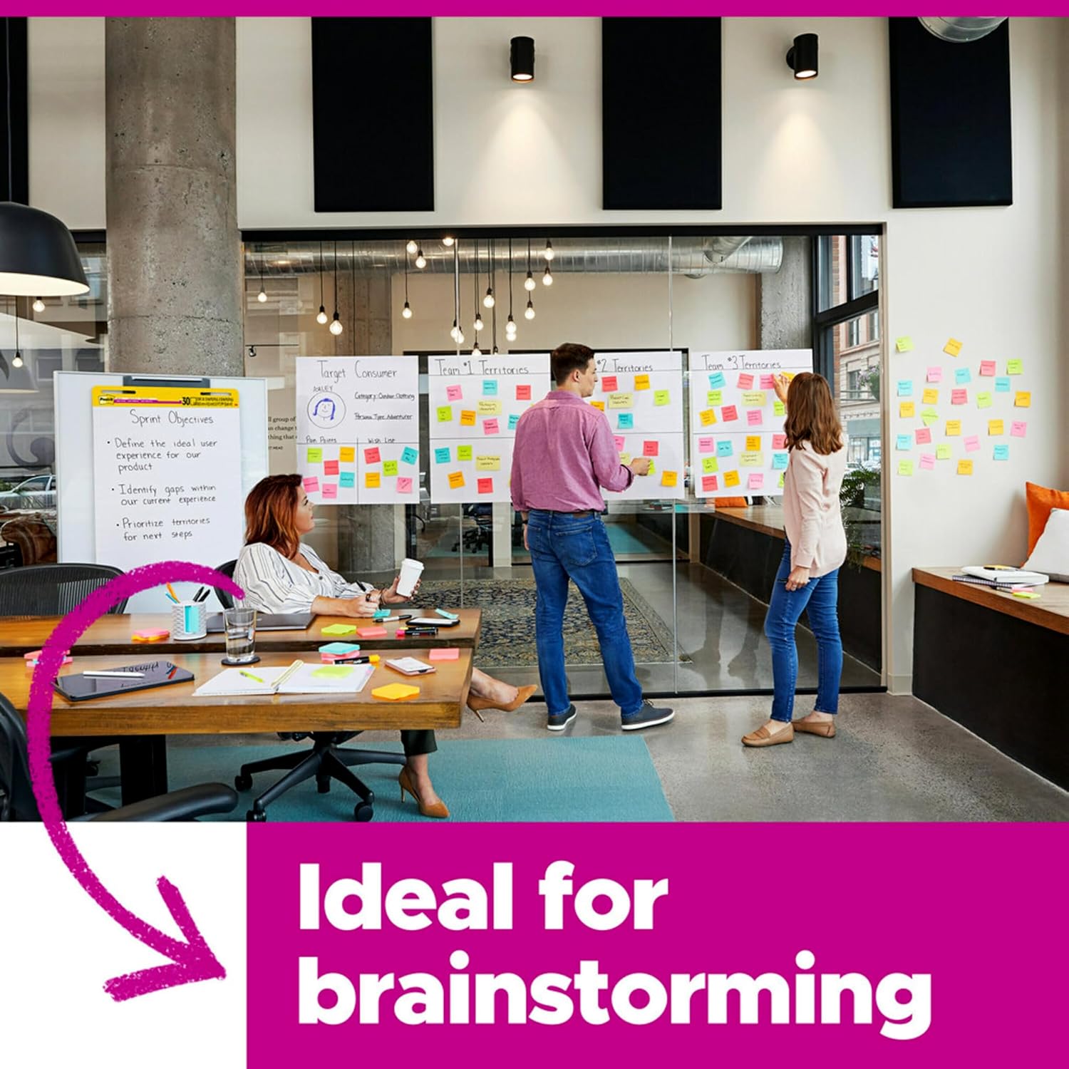 Post-it Super Sticky Meeting Charts, Convenience package, 6 pads, 30 sheets per pad, 635 mm x 762 mm, White Color, for Brainstorming Anywhere and Making All Ideas Visible 6 Pieces