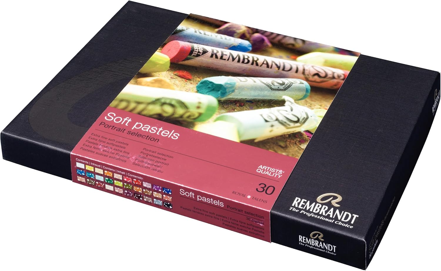 Rembrandt Royal Talens Artists' Soft Pastels, Basic Boxed Set of 30 Portrait Colors (31823033)