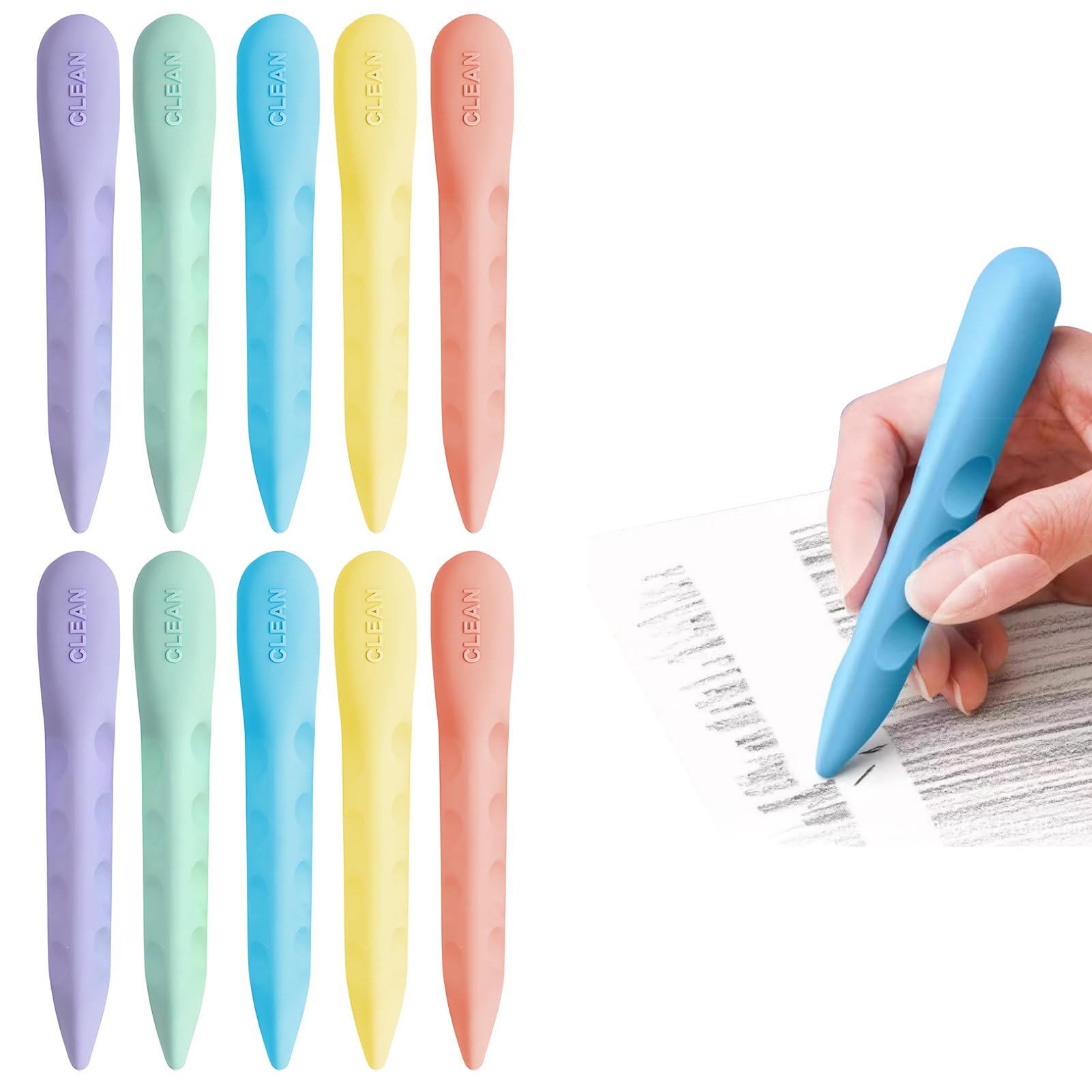 Set of 10 Multicolored Erasers, Fun and Creative Erasers in High Quality TPR, Ideal for Children, School and Office, Ergonomic and Non-Toxic Design