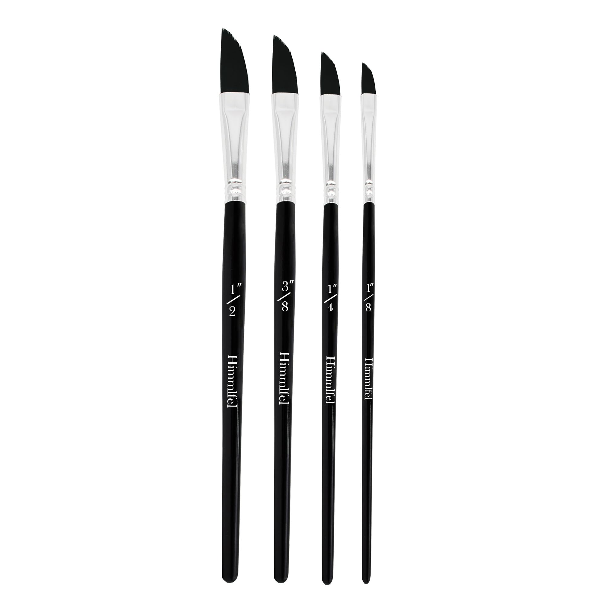 Set of 4 Dagger Paint Brushes, Striper Dagger for Watercolor and Acrylic, Professional for Artists and Beginners, Size 1/8", 1/4", 3/8", 1/2"