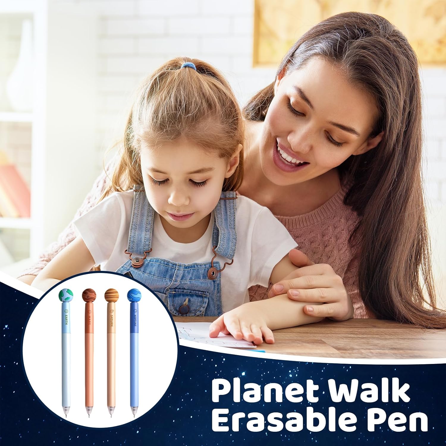 Set of 4 Erasable Ballpoint Pens, Rollerball Pens with Erasable Ink, Retractable Pen Set Ideal for Students, Perfect Gift for School and Office
