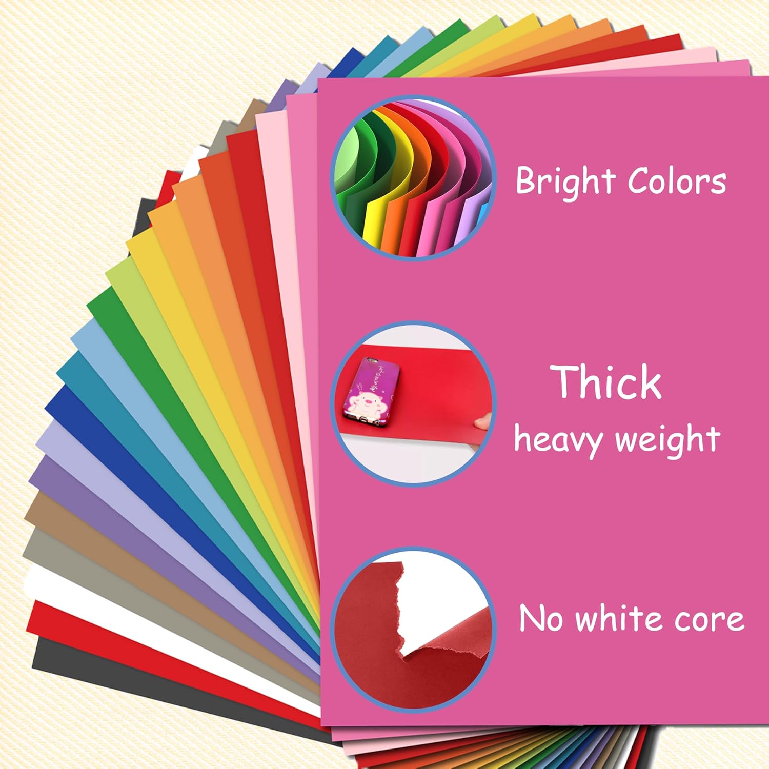 Set of 40 Sheets of A4 Colored Card, 20 Colours, 230gsm, Thick Card for Card Making, Scrapbooking, Office Printing and Arts or Crafts
