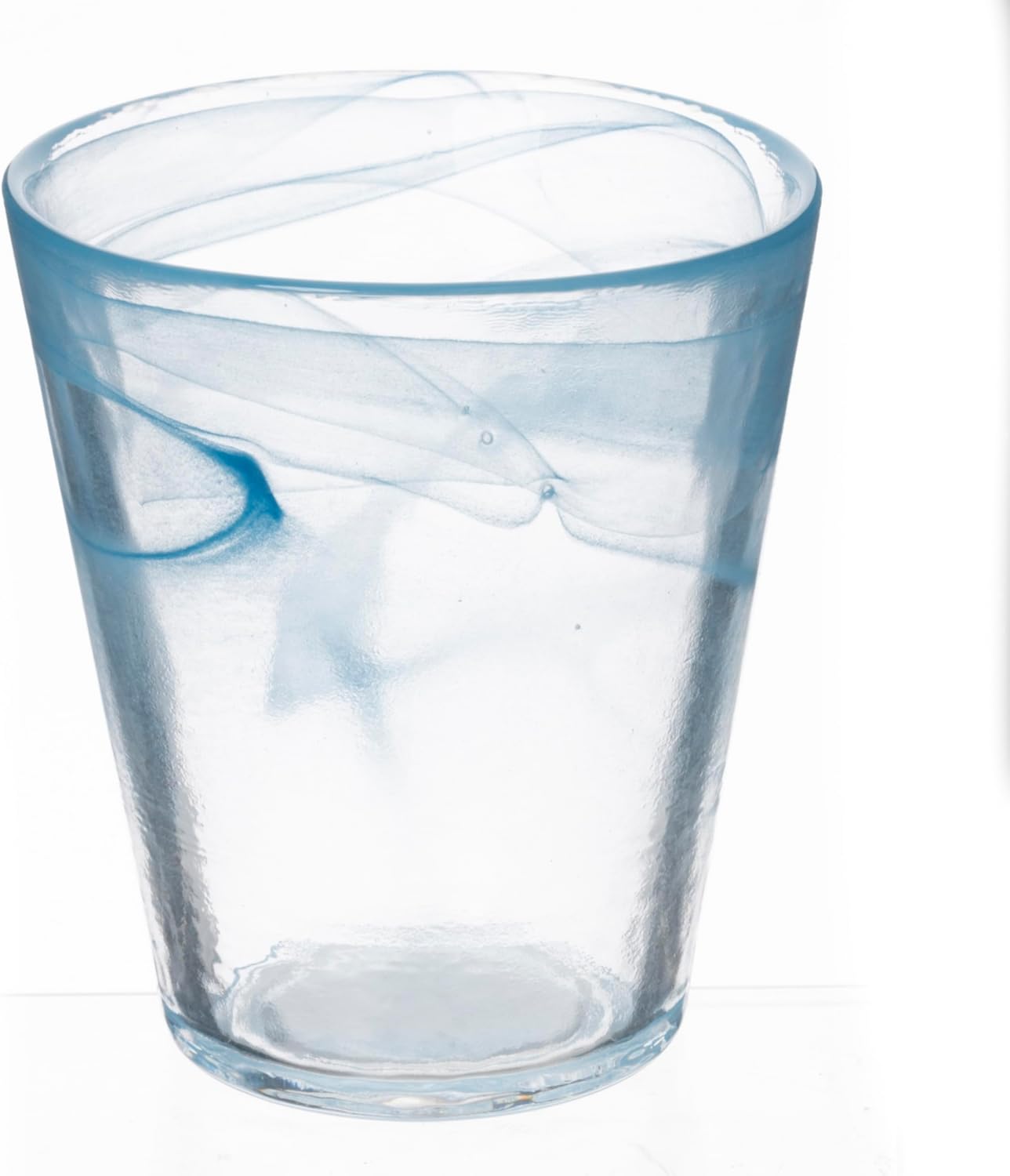 Set of 6 conical water glasses 250 ml in glass, shaded surface, Alabaster Ocean