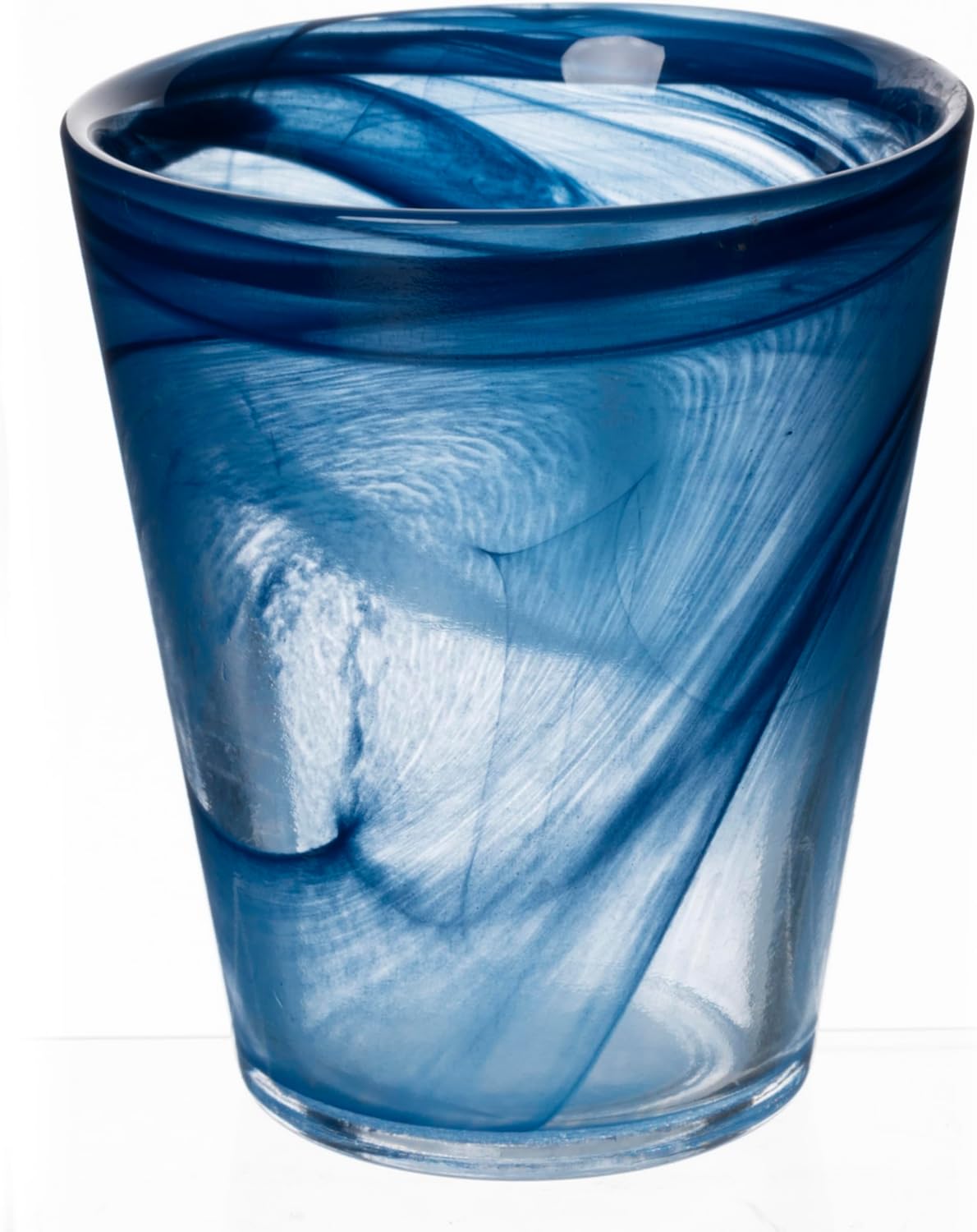 Set of 6 conical water glasses 250 ml in glass, shaded surface, Alabaster Ocean
