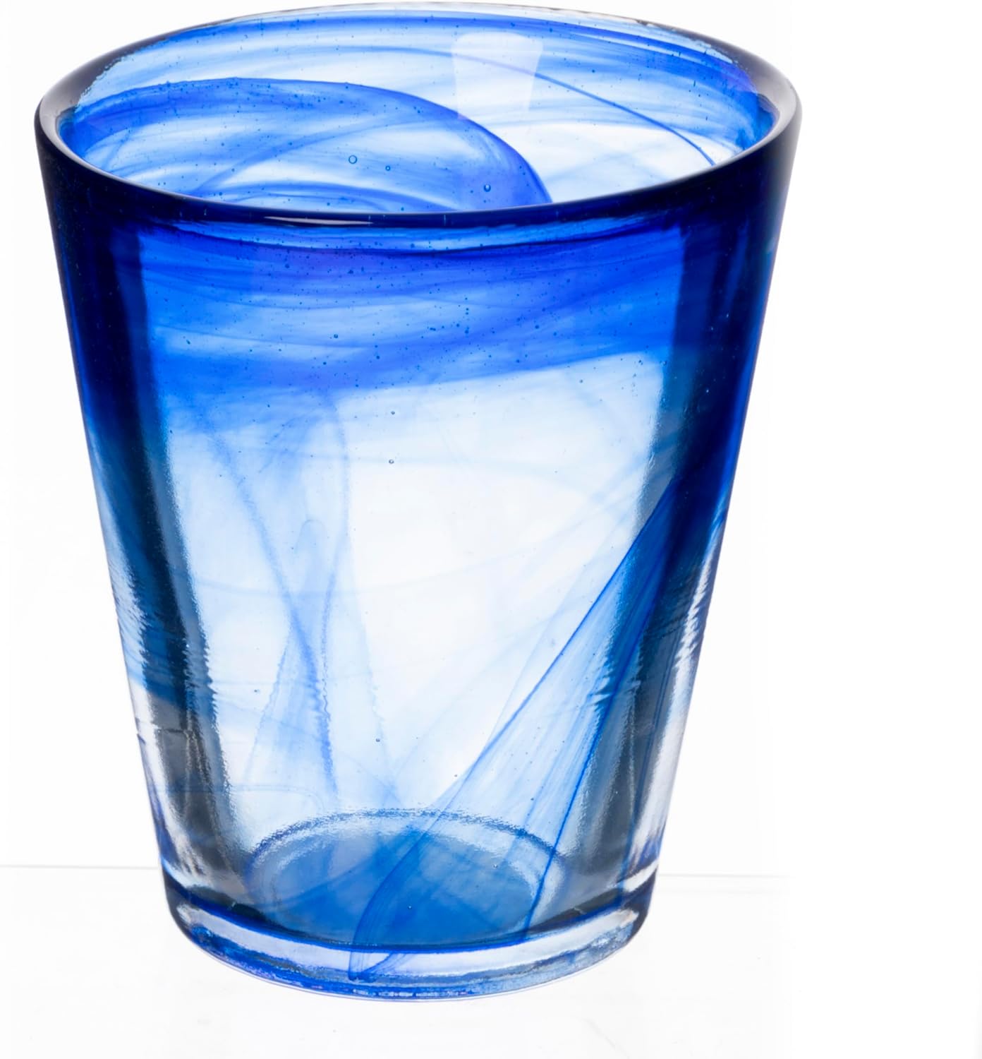 Set of 6 conical water glasses 250 ml in glass, shaded surface, Alabaster Ocean