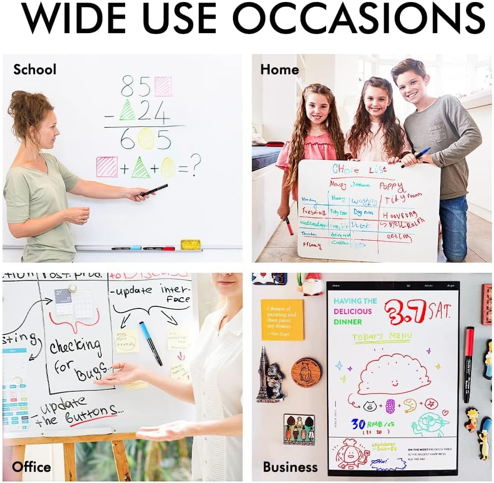 Shuttle Art 32 Pack Whiteboard Pens, 16 Colors Magnetic Whiteboard Dry Erase Markers with Eraser, Office, Home 16 Colors x 2