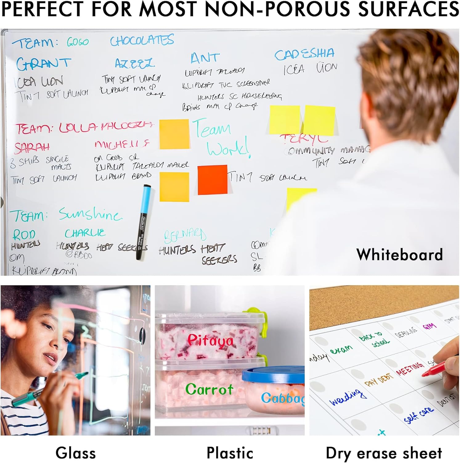 Shuttle Art 32 Pack Whiteboard Pens, 16 Colors Magnetic Whiteboard Dry Erase Markers with Eraser, Office, Home 16 Colors x 2