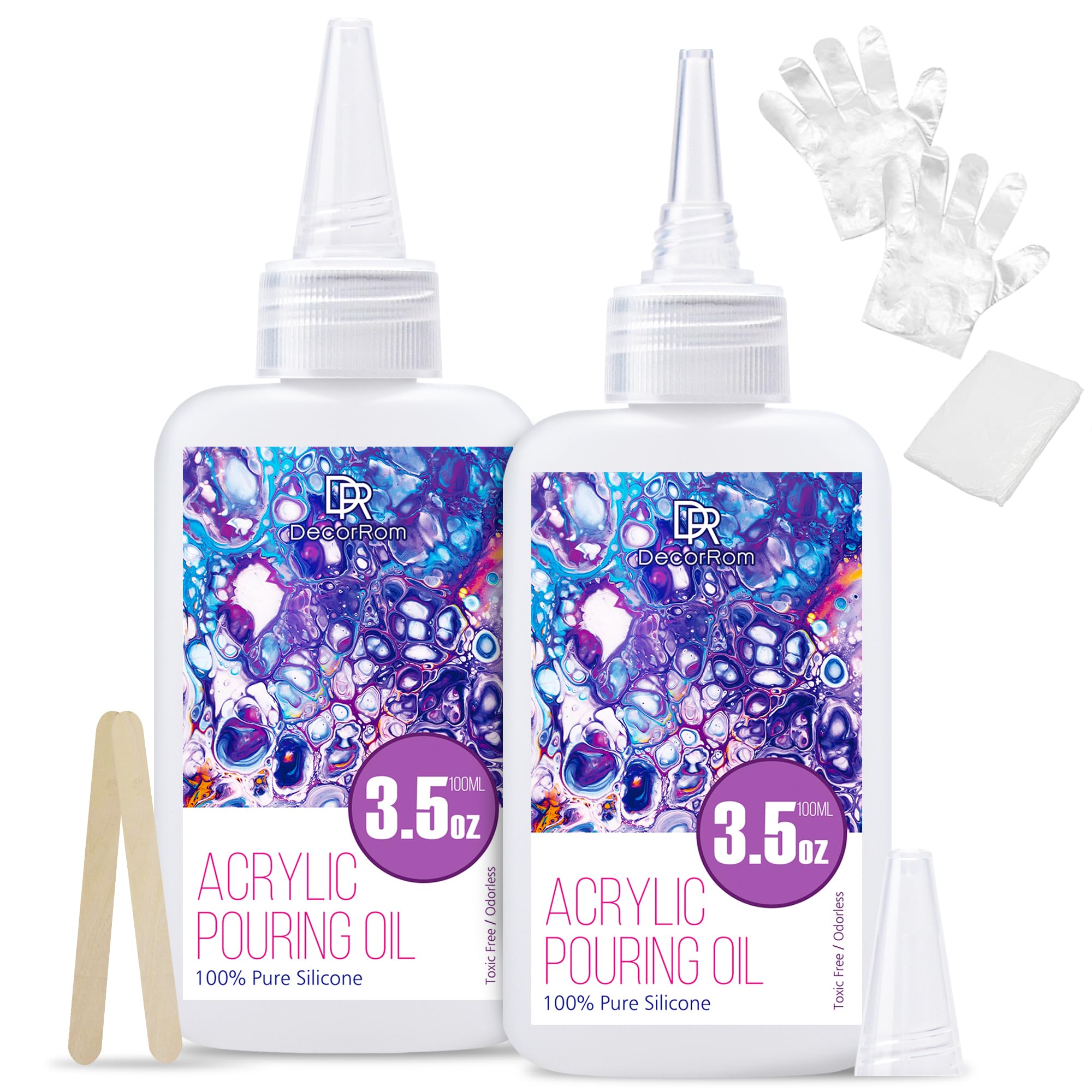 Silicone Oil, 200ml of 100% organic silicon acrylic payment oil, compatible with acrylic and watercolor activists, is used to produce dramatic cells