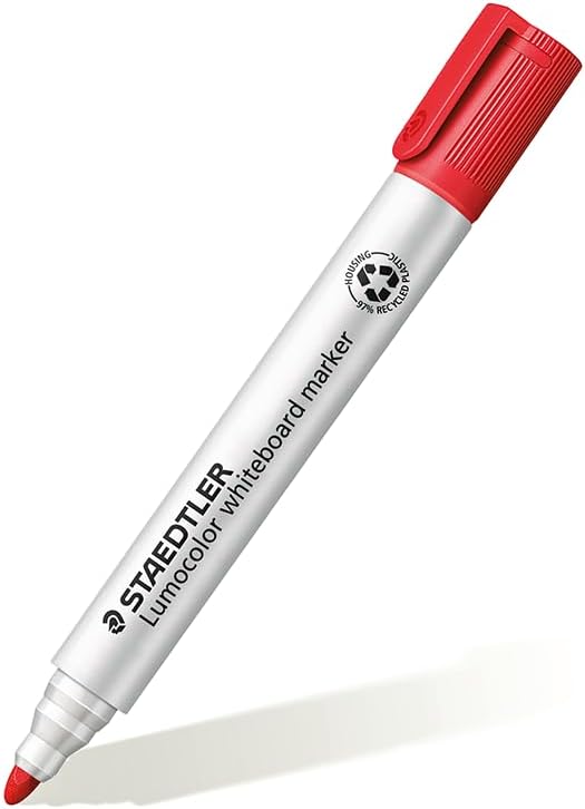 STAEDTLER Lumocolor Whiteboard Marker, Pack of 8, Round Tip, 351 WP8 Multicolor 8 Units (Pack of 1) Round Tip