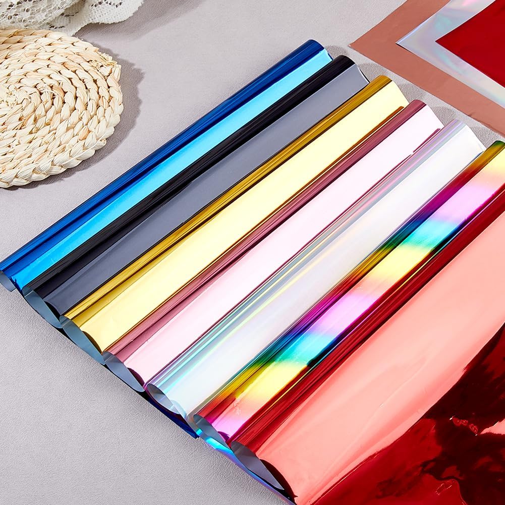 SUPERFINDINGS 60 Sheets Toner Reactive Foil 10 Colors Transfer Foil Paper A4 Foil Paper Sheet for Laser Printer + Laminator Metallic DIY Craft Embossing Cards Making 11.4x7.3inch 10 Colors-60 Sheets