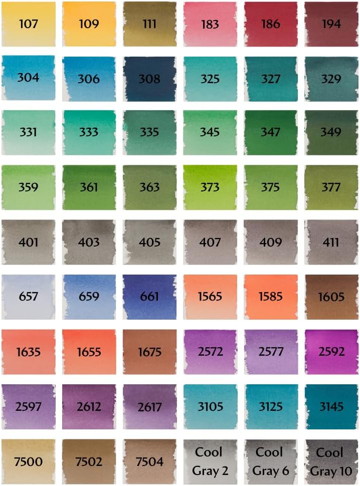 Talens | Pantone Set of 54 Additional Markers | Double Tip Pen with Brush and Chisel Tip | Water-based pigmented ink in Pantone colours