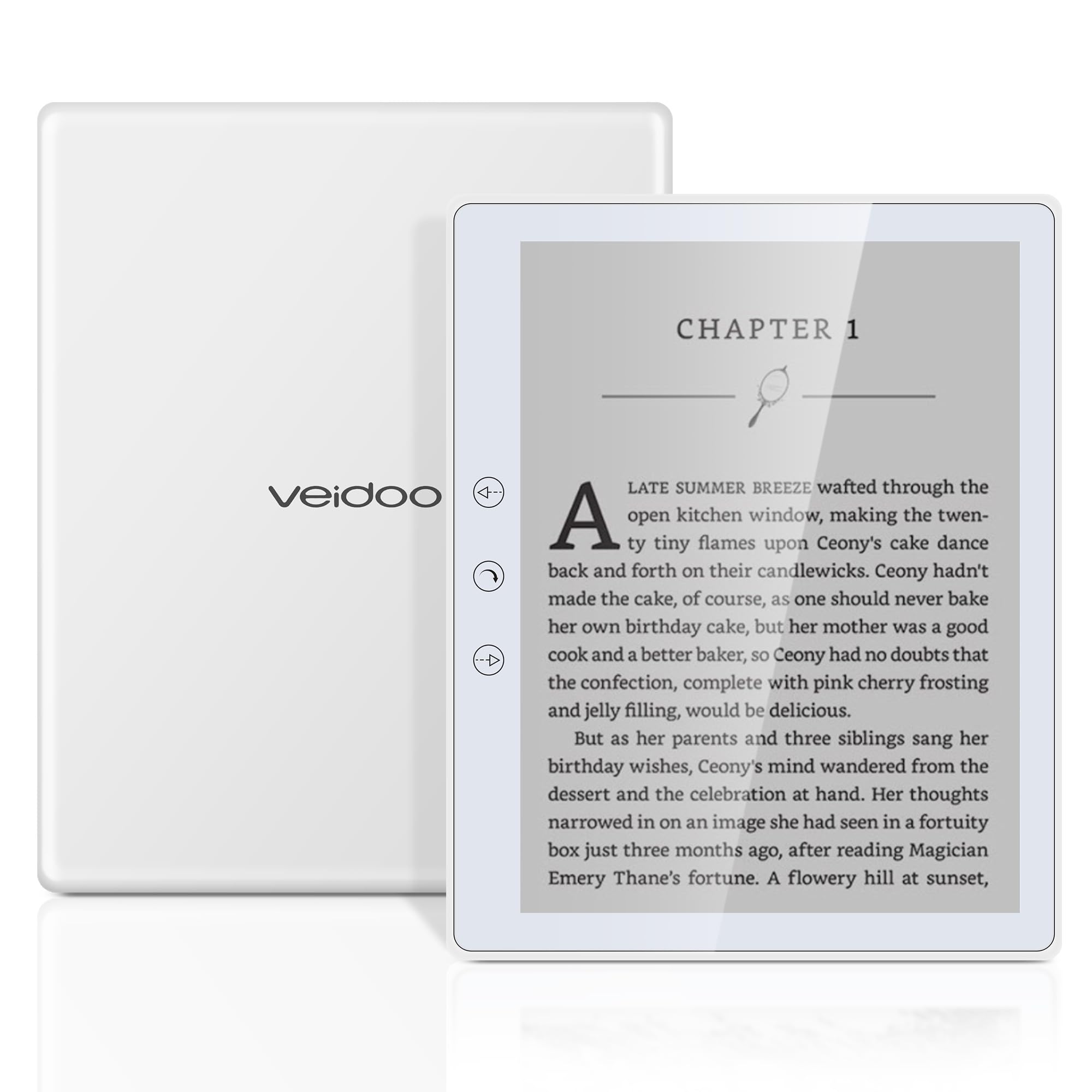 Veidoo 5.8 Inch Electronic Book Reader, HD Touch Screen, E-Ink Paper Technology, 32GB ROM, WiFi, Long Battery Life (White) silver